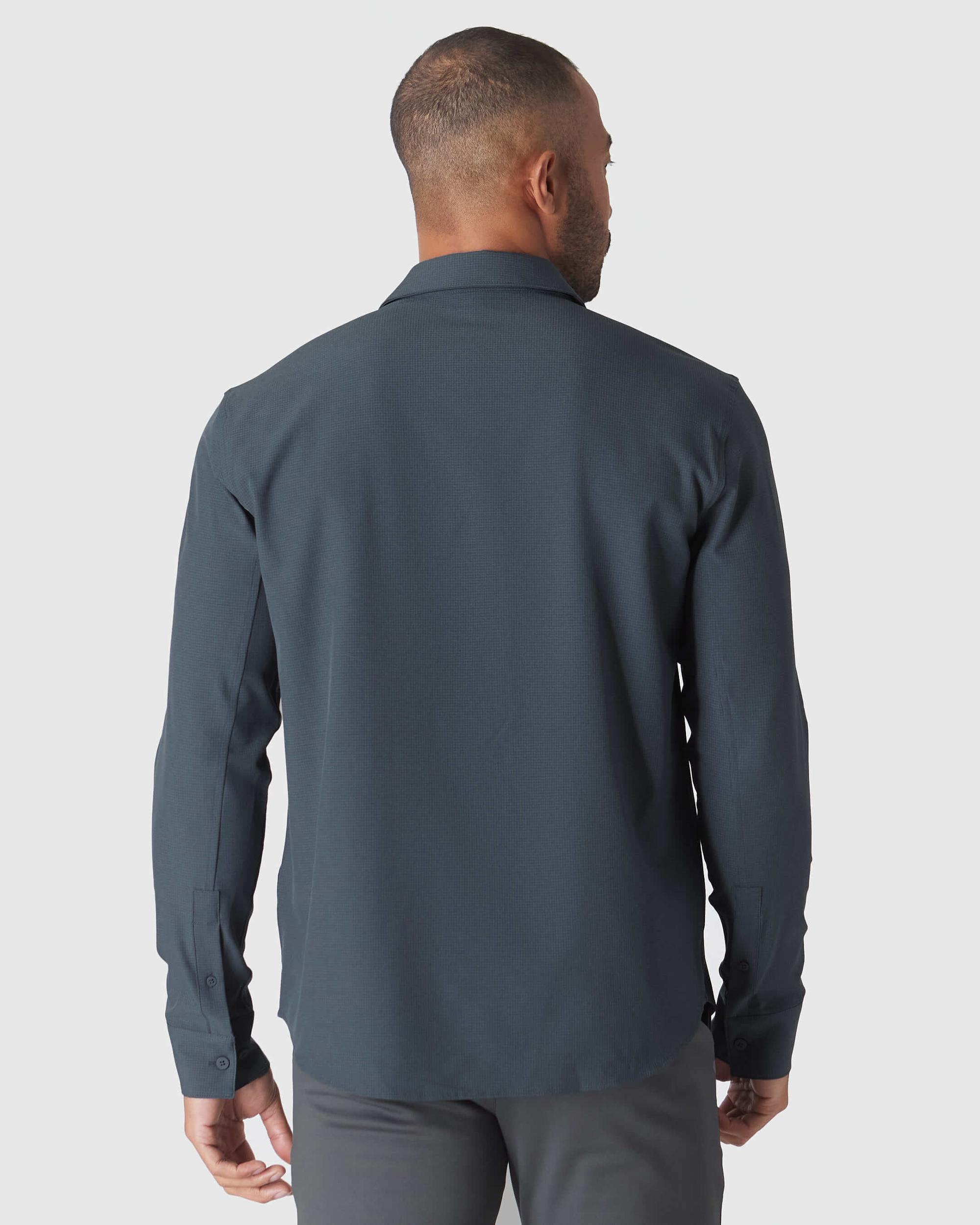 Heather Navy Long Sleeve Ripstop Commuter Shirt Product Image
