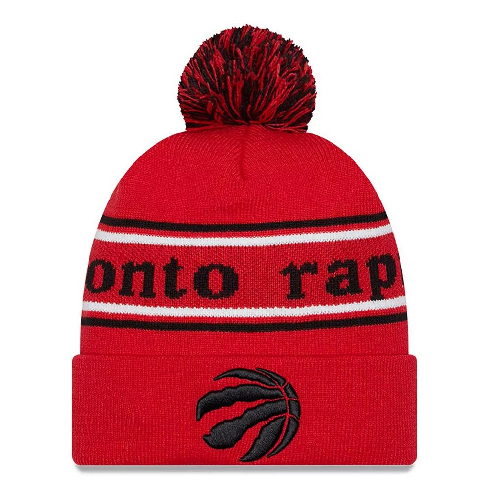 Men's New Era Red Toronto Raptors Marquee Cuffed Knit Hat with Pom, Rpt Red Product Image