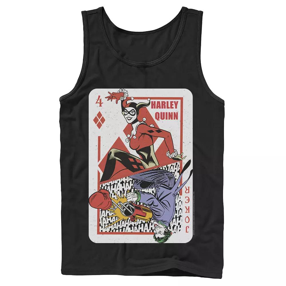 Mens DC Comics Harley Quinn Joker Playing Card Tank Top, Men's,  Product Image