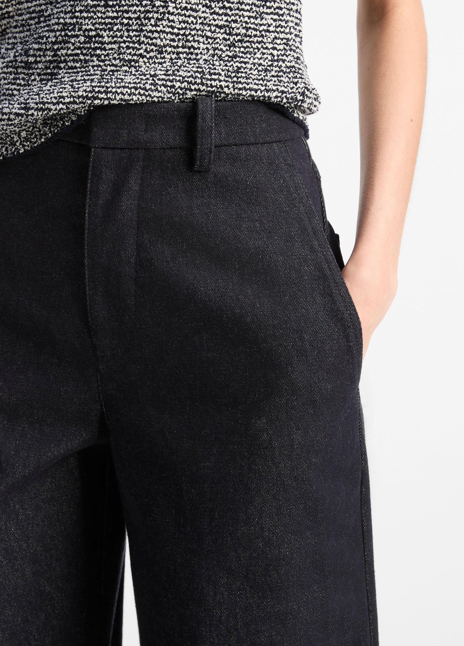 Italian Cotton High-Waist Wide-Leg Pant Product Image