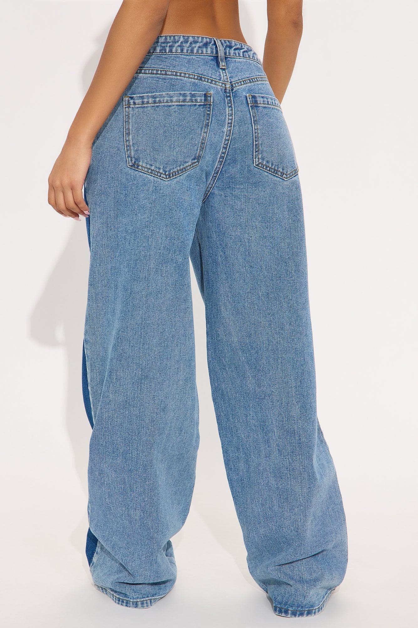 Boho Blues Two Tone Denim Jeans - Medium Wash Female Product Image