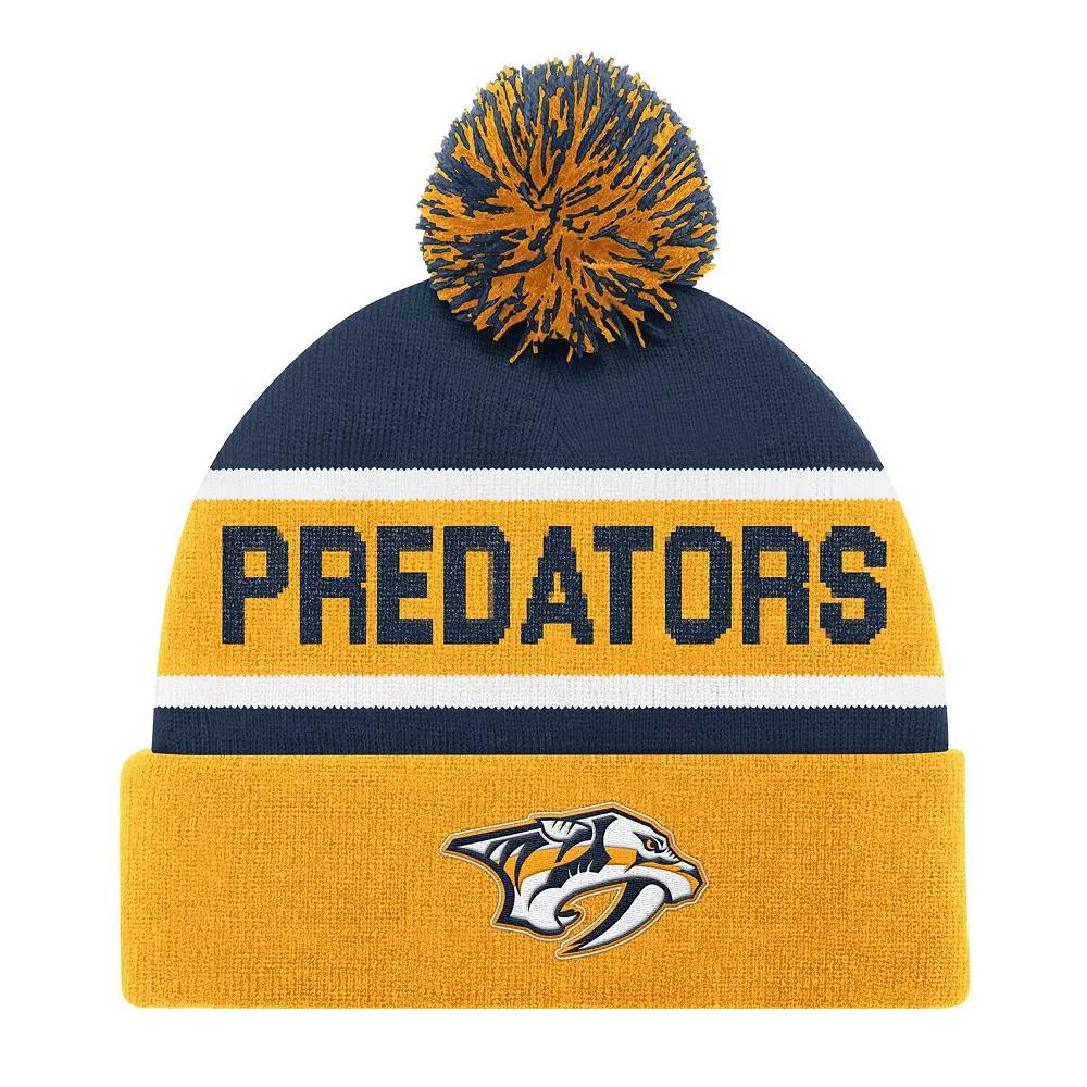 Men's Starter Gold Nashville Predators Cuffed Knit Hat with Pom, Pdt Gold Product Image