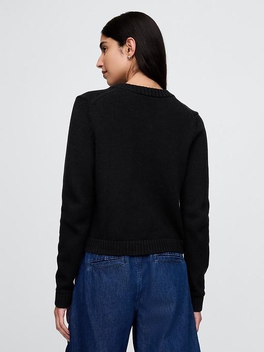 100% Cotton Crewneck Cardigan Product Image