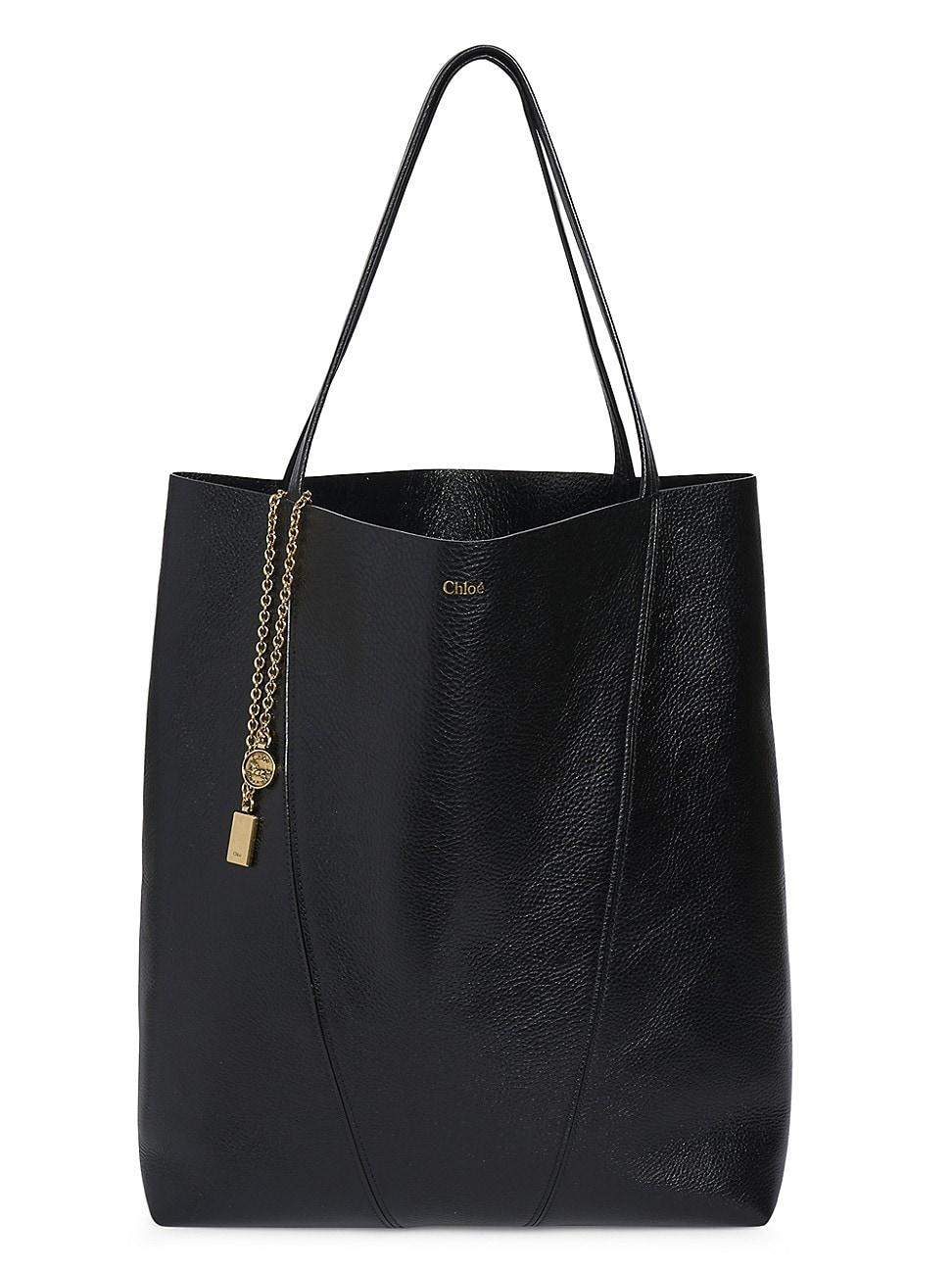 Womens Large Spin Leather Tote Bag Product Image