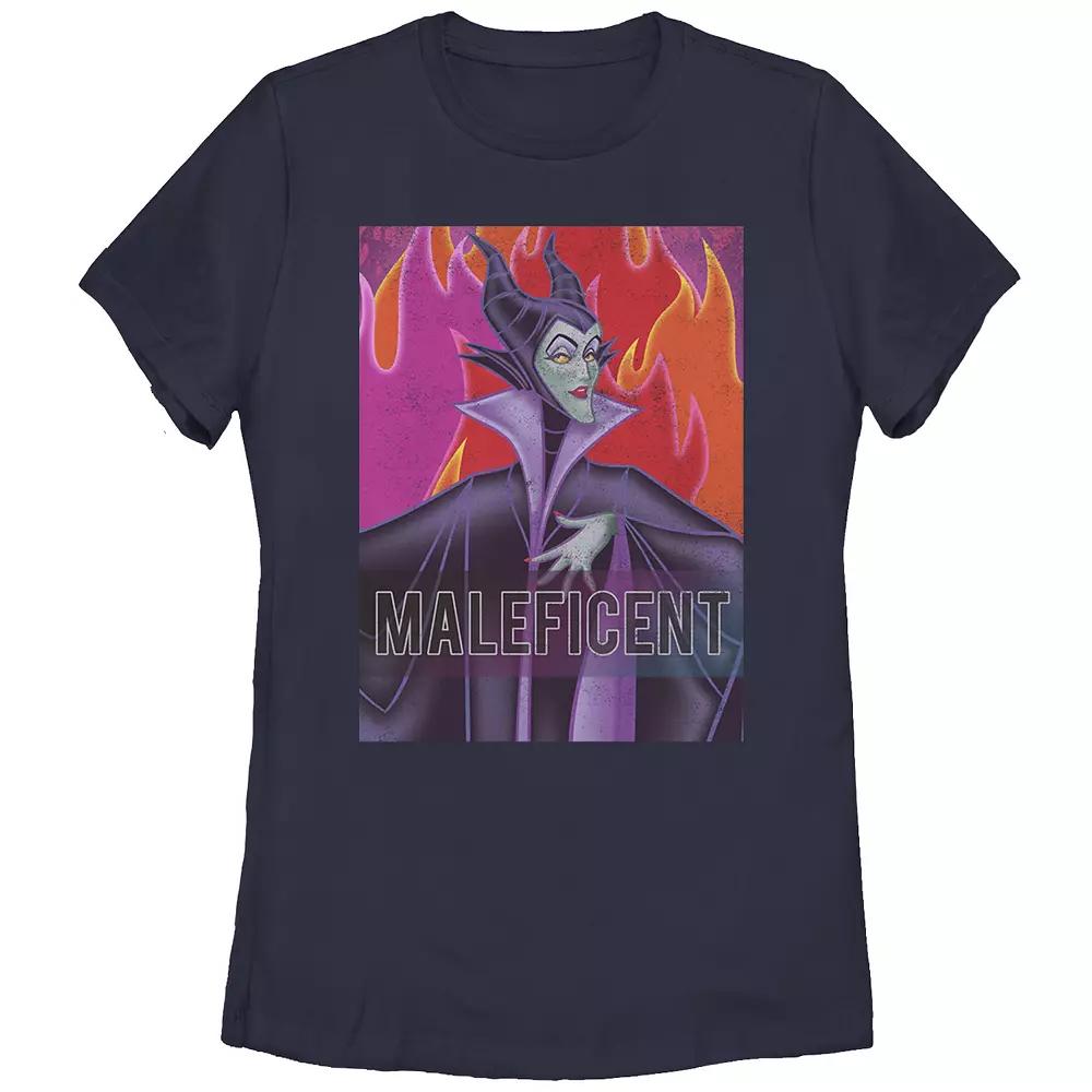 Disney Villains Sleeping Beauty Maleficent Flames Background Juniors' Graphic Tee, Girl's,  Product Image