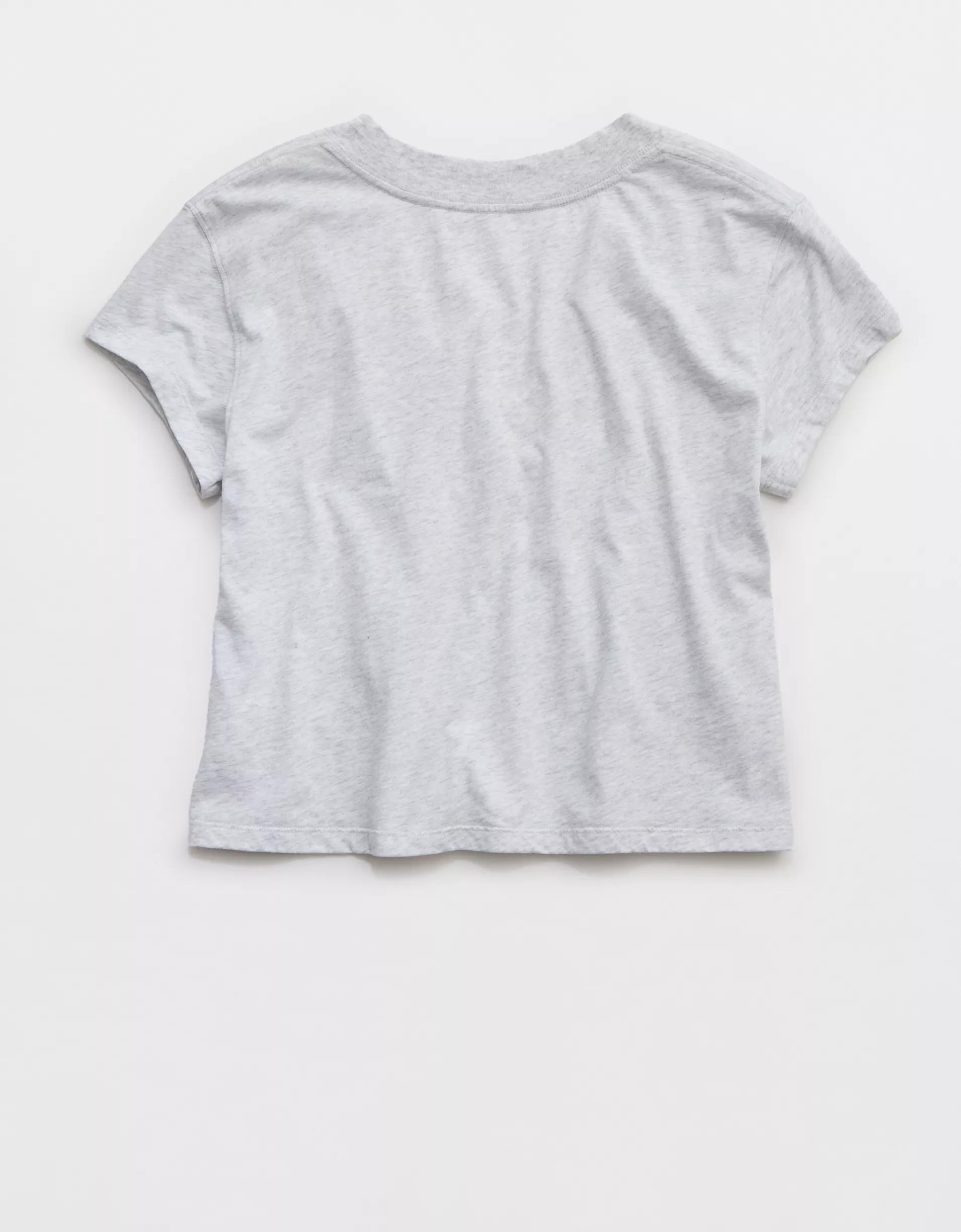 Aerie Cropped Extreme V-Neck T-Shirt Product Image