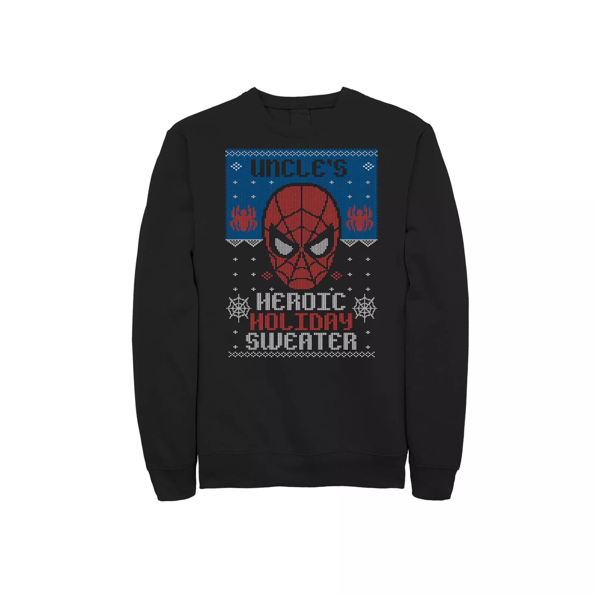Mens Marvel Spider-Man Uncles Heroic Holiday Christmas Sweatshirt Product Image