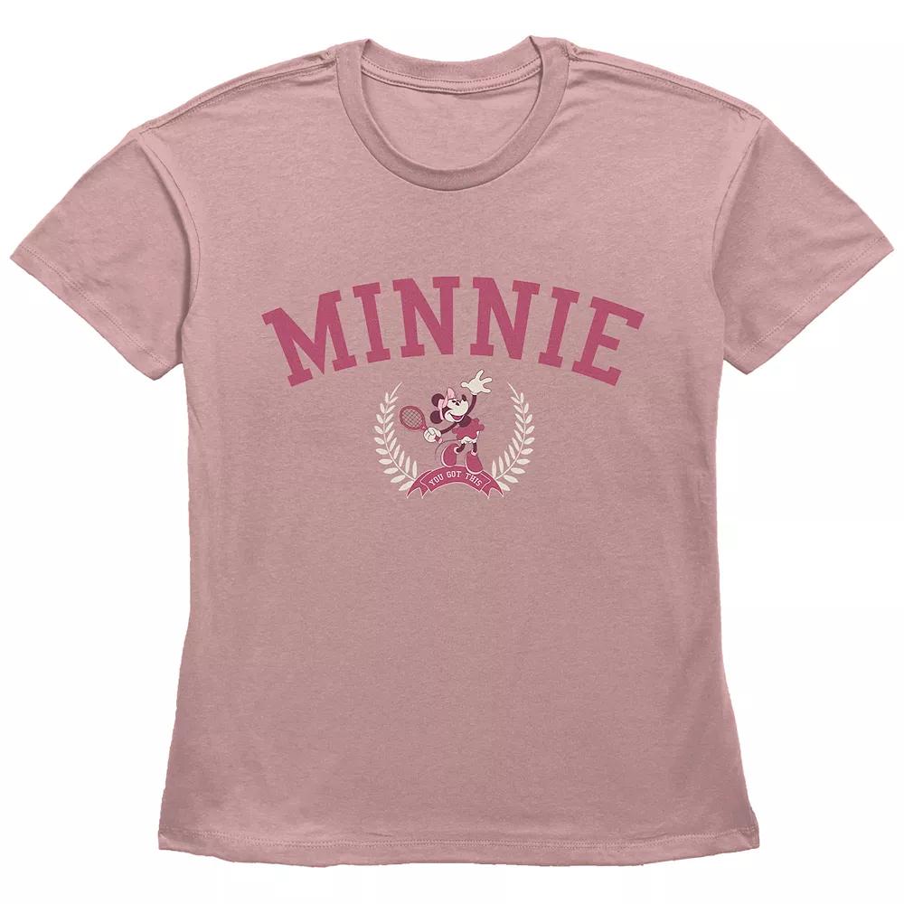 Disney's Minnie Mouse Tennis Player Basic Fit Women's Graphic Tee, Girl's, Size: Small, Desert Pink Product Image