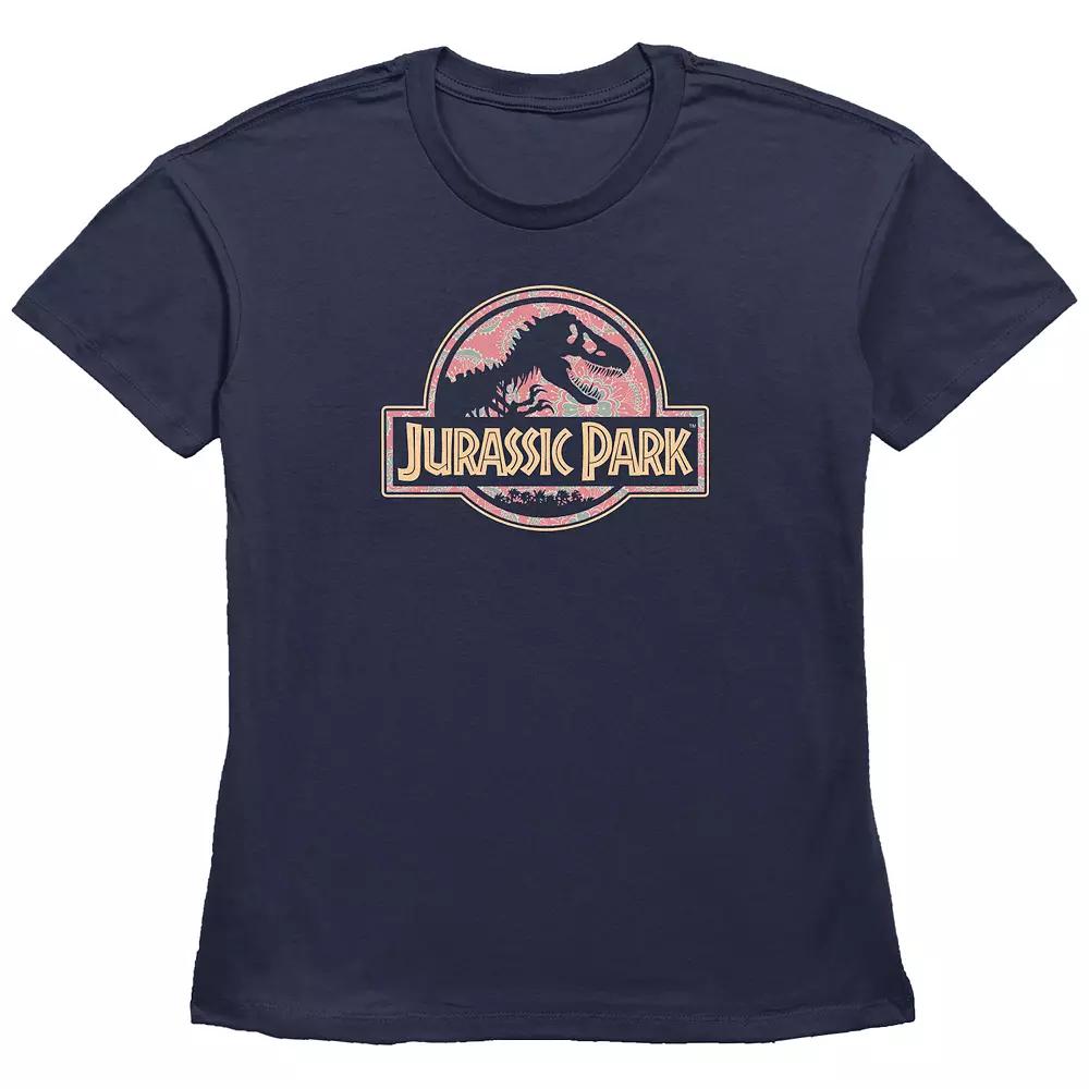 Women's Jurassic Park Floral Mandala Logo Graphic Tee, Girl's,  Product Image
