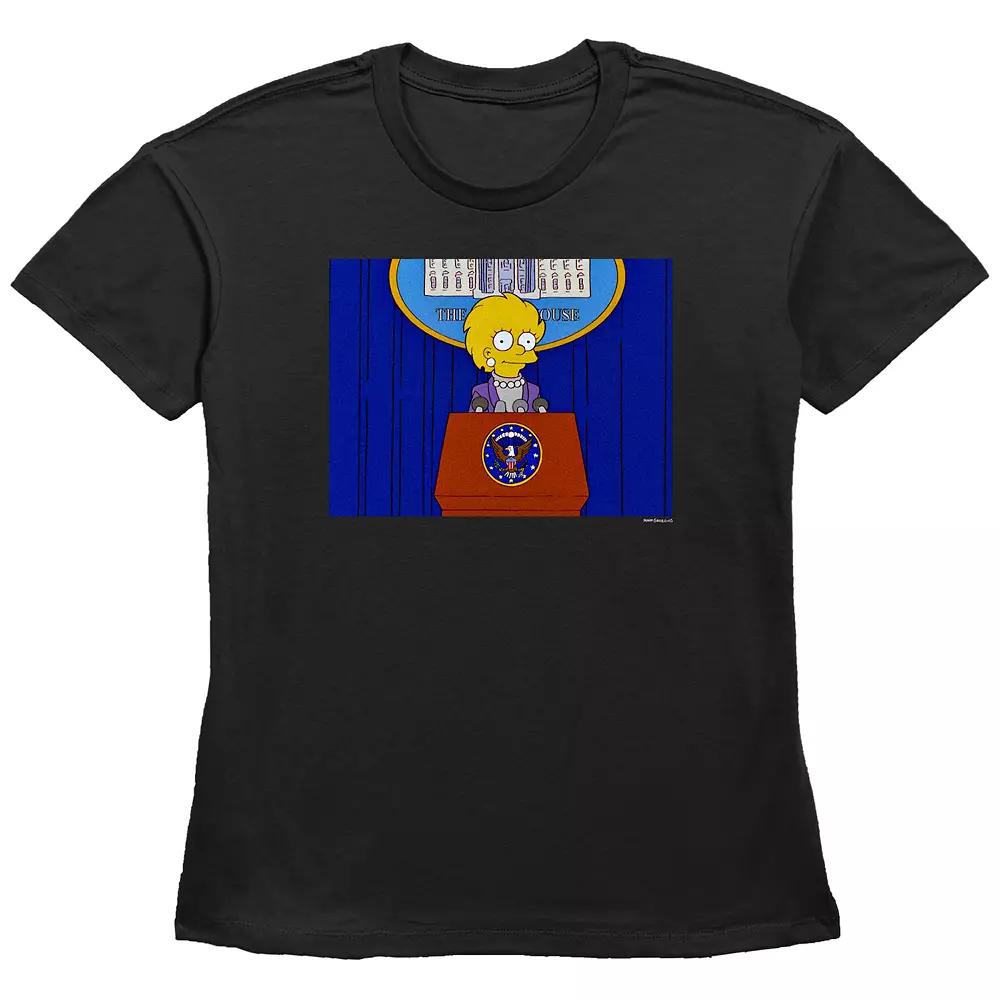 Women's The Simpsons Future President Lisa Basic Fit Graphic Tee, Girl's,  Product Image