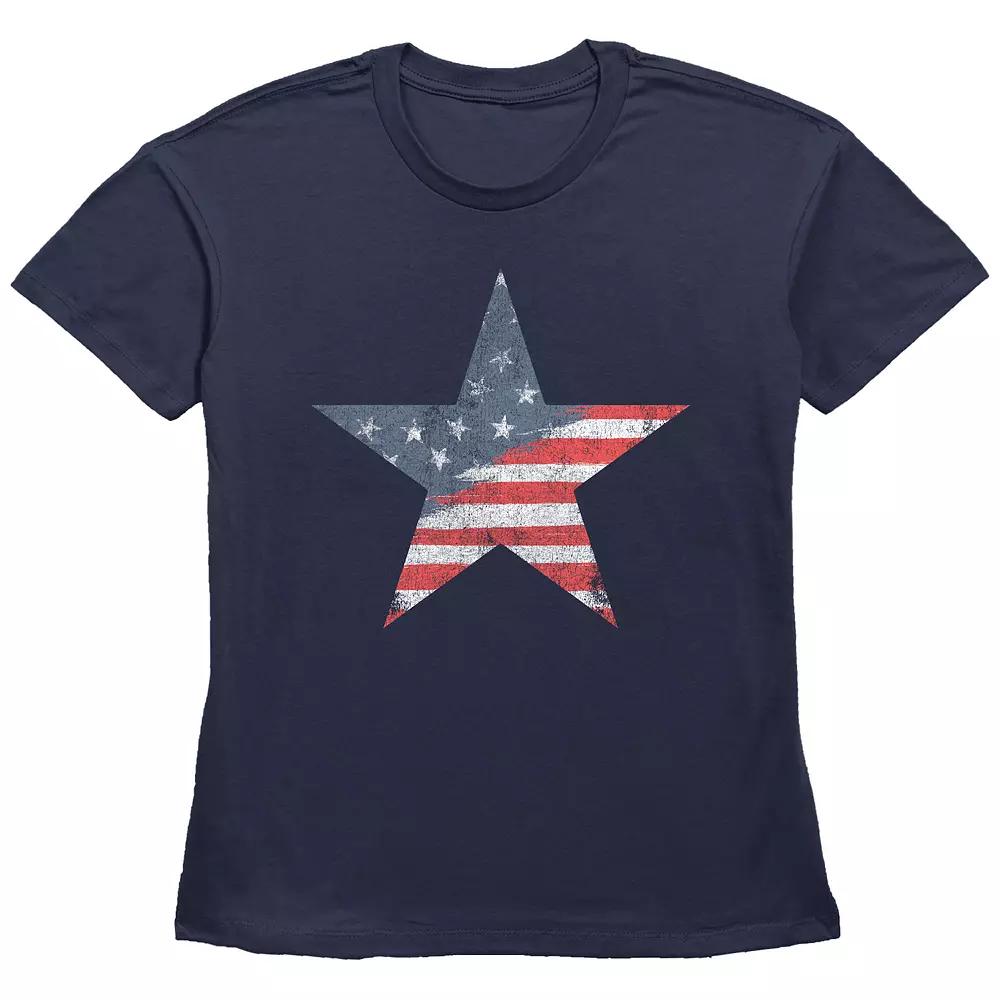 Women's Fifth Sun USA Flag Star Short Sleeve Graphic Tee, Girl's, Size: XXL, Blue Product Image