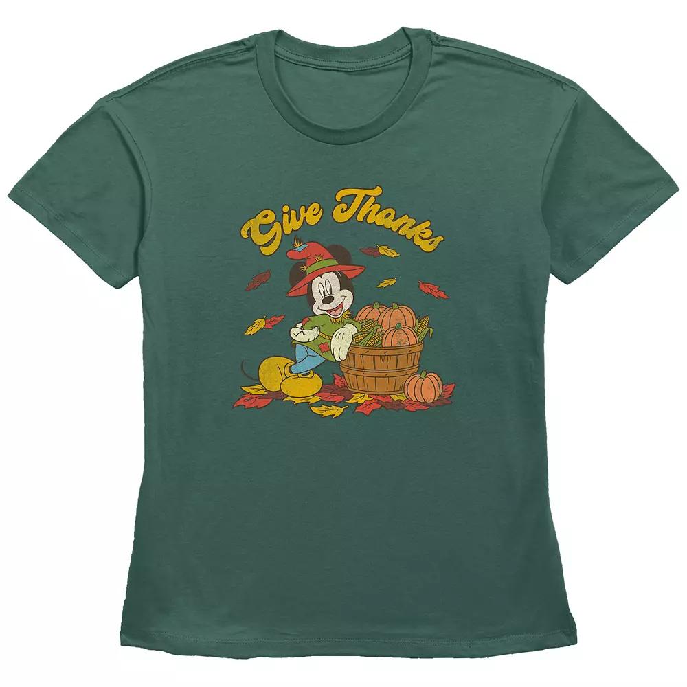 Disney's Mickey Mouse Juniors' Thankful Vibes Graphic Tee, Women's,  Product Image