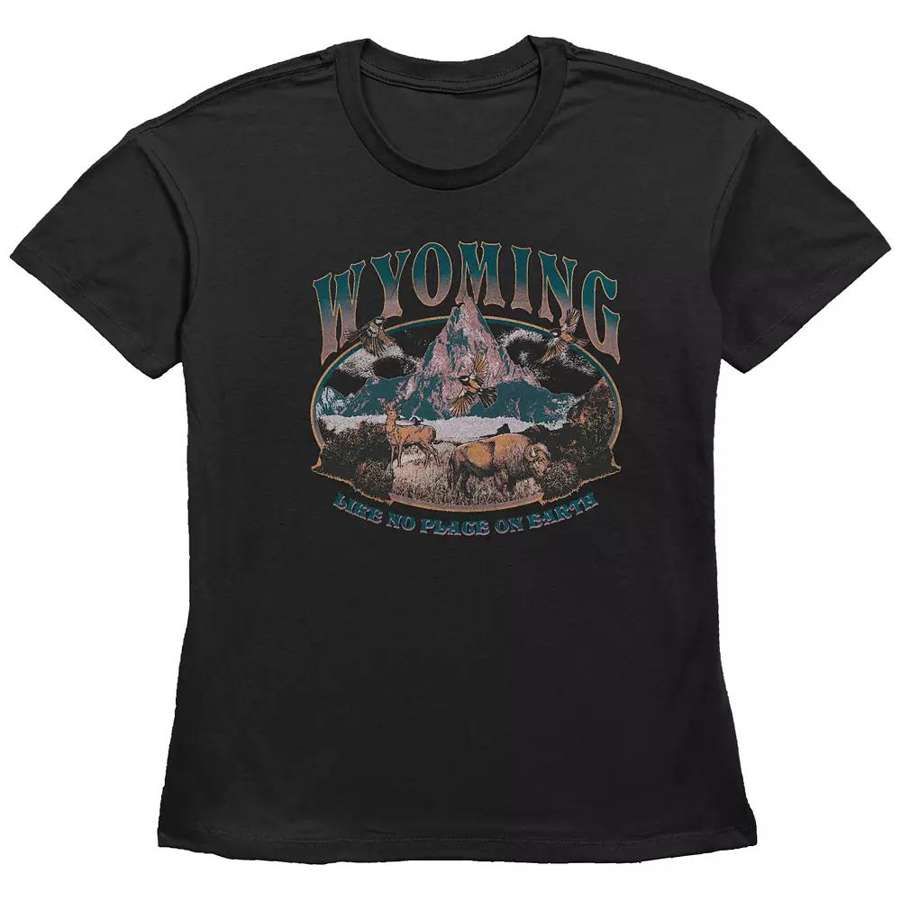 Women's Fifth Sun Wyoming Mountain Scene "Like No Place On Earth" Graphic Tee, Girl's,  Product Image