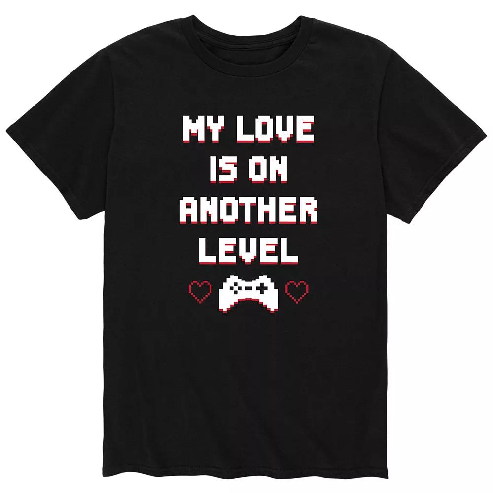 Men's My Love Is On Another Level Gamer Valentine's Day Graphic Tee,  Product Image