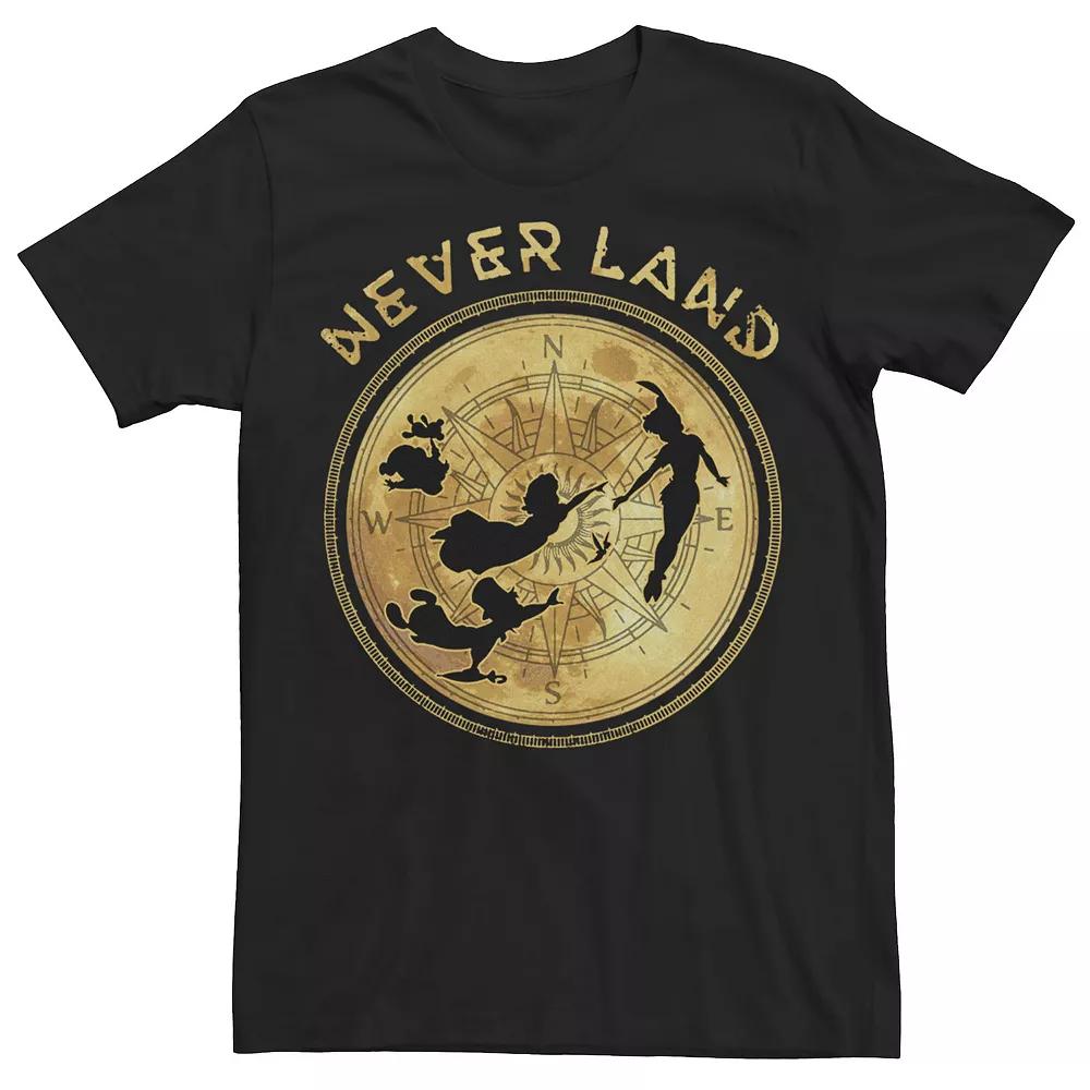 Disney's Peter Pan Flying Never Land Compass Men's Tee, Size: XL, Black Product Image