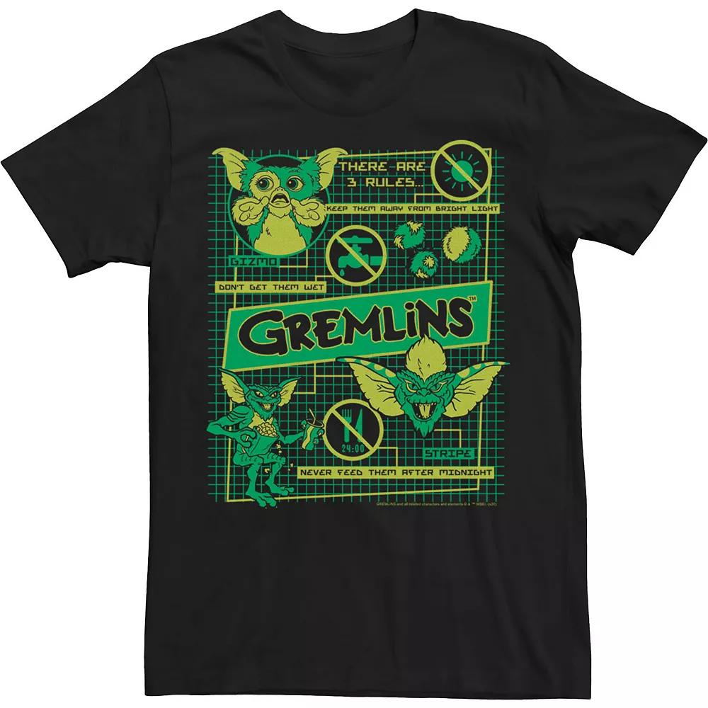 Men's Gremlins Three Rules Schematics Tee,  Product Image