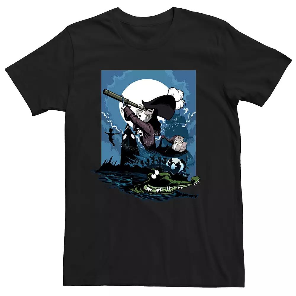 Disney's Peter Pan Captain Hook Big & Tall London Clock And Villains Graphic Tee, Men's,  Product Image