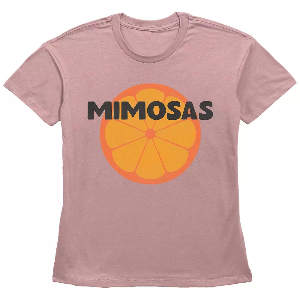 Women's Mimosas Basic Fit Graphic Tee, Size: Medium, Desert Pink Product Image