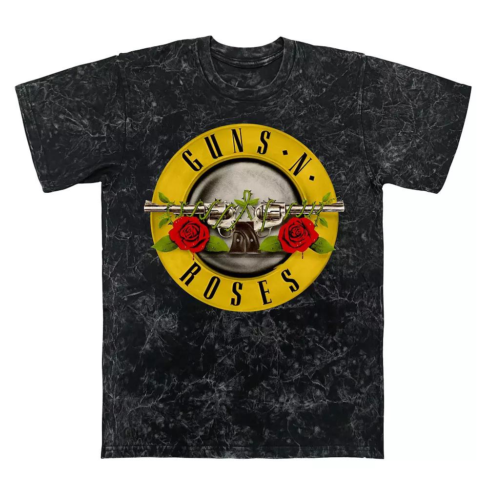 Men's Guns N' Roses Logo Mineral Wash Graphic Tee, Size: XXL, Black Mineral Wash Product Image