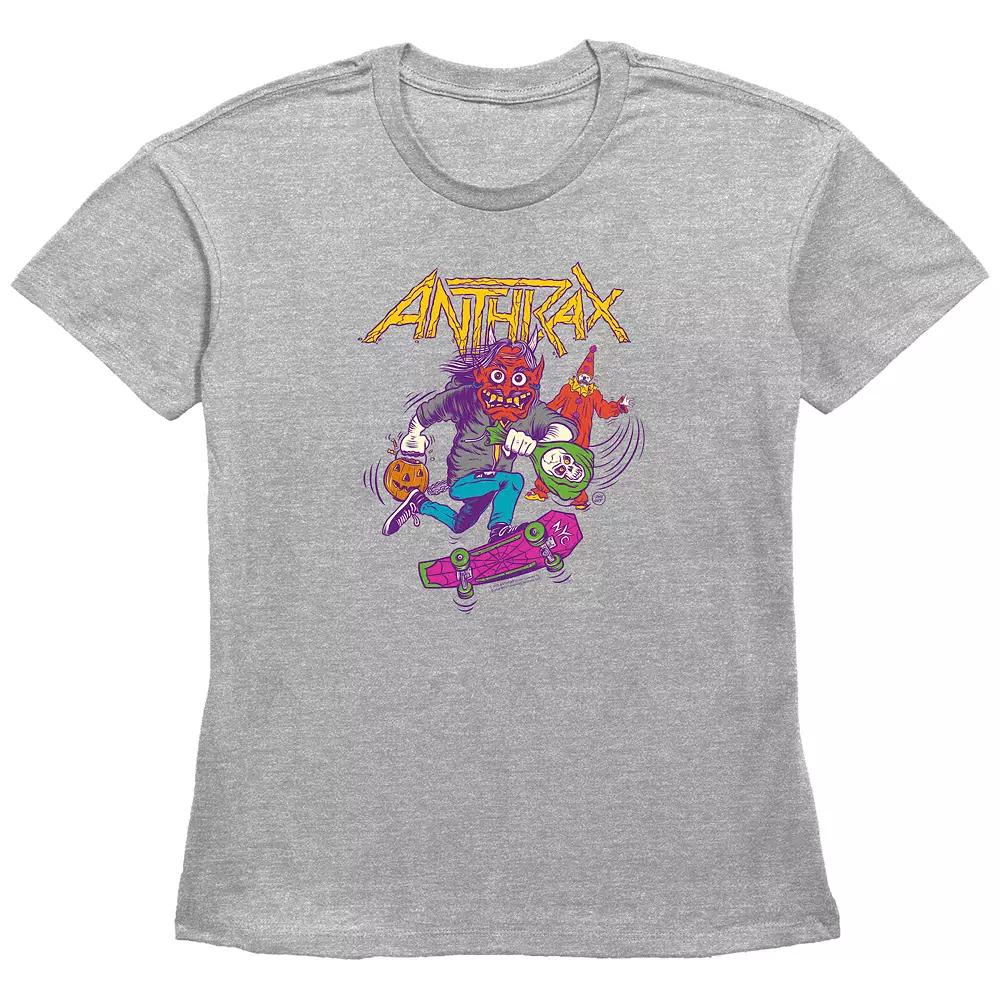 Women's Anthrax Trick Or Treating Graphic Tee, Size: Small, Grey Gray Product Image