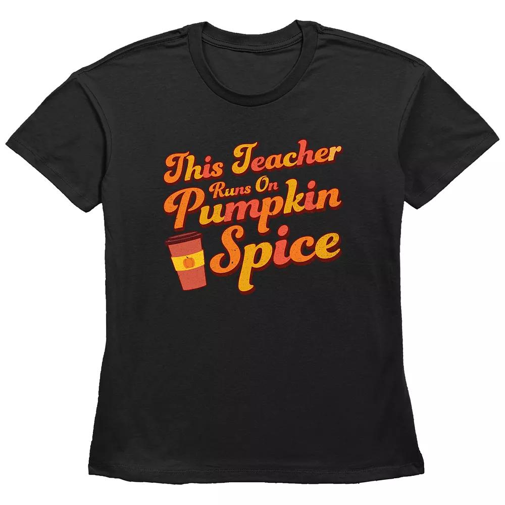 Women's This Teacher Runs On Pumpkin Spice Graphic Tee,  Product Image