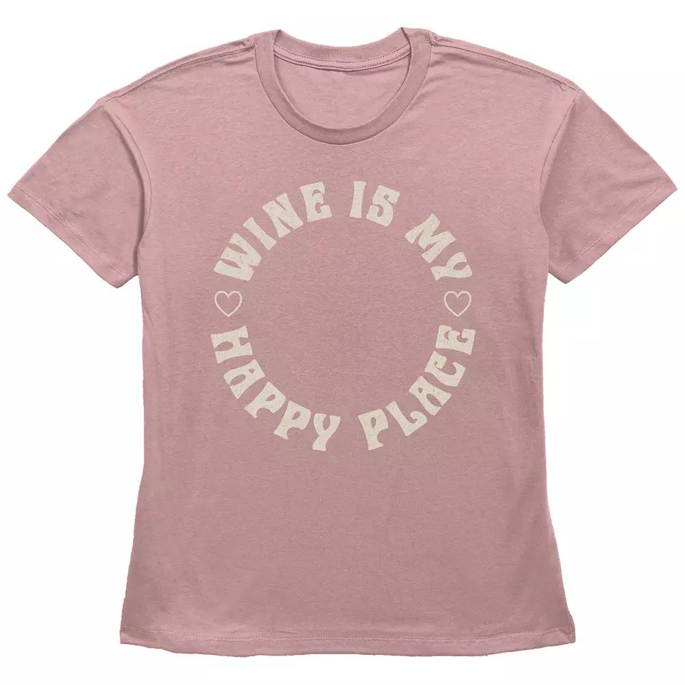 Women's Fifth Sun "Wine Is My Happy Place" Circle Badge Graphic Tee, Girl's,  Product Image