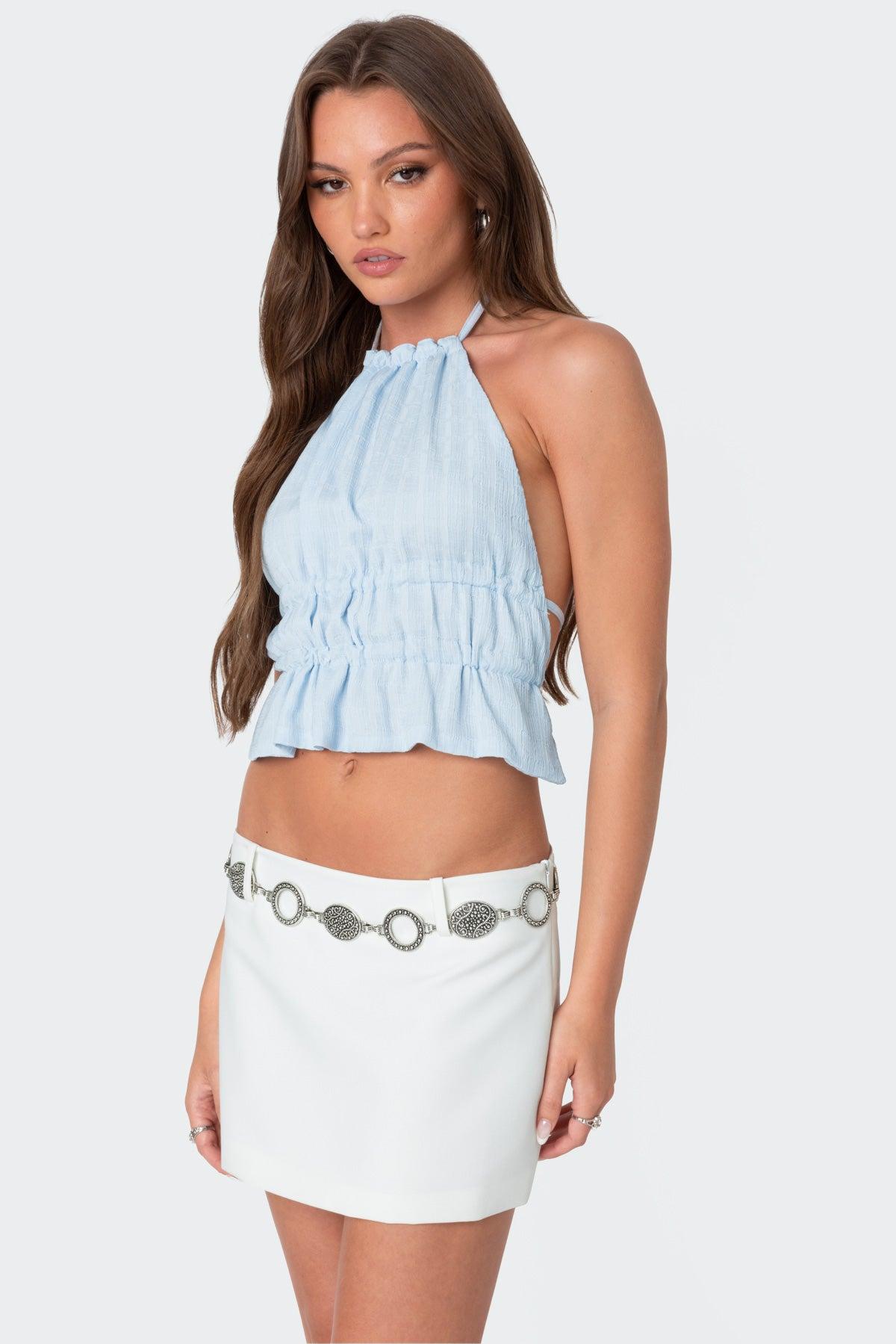 Double Drawstring Backless Top Product Image