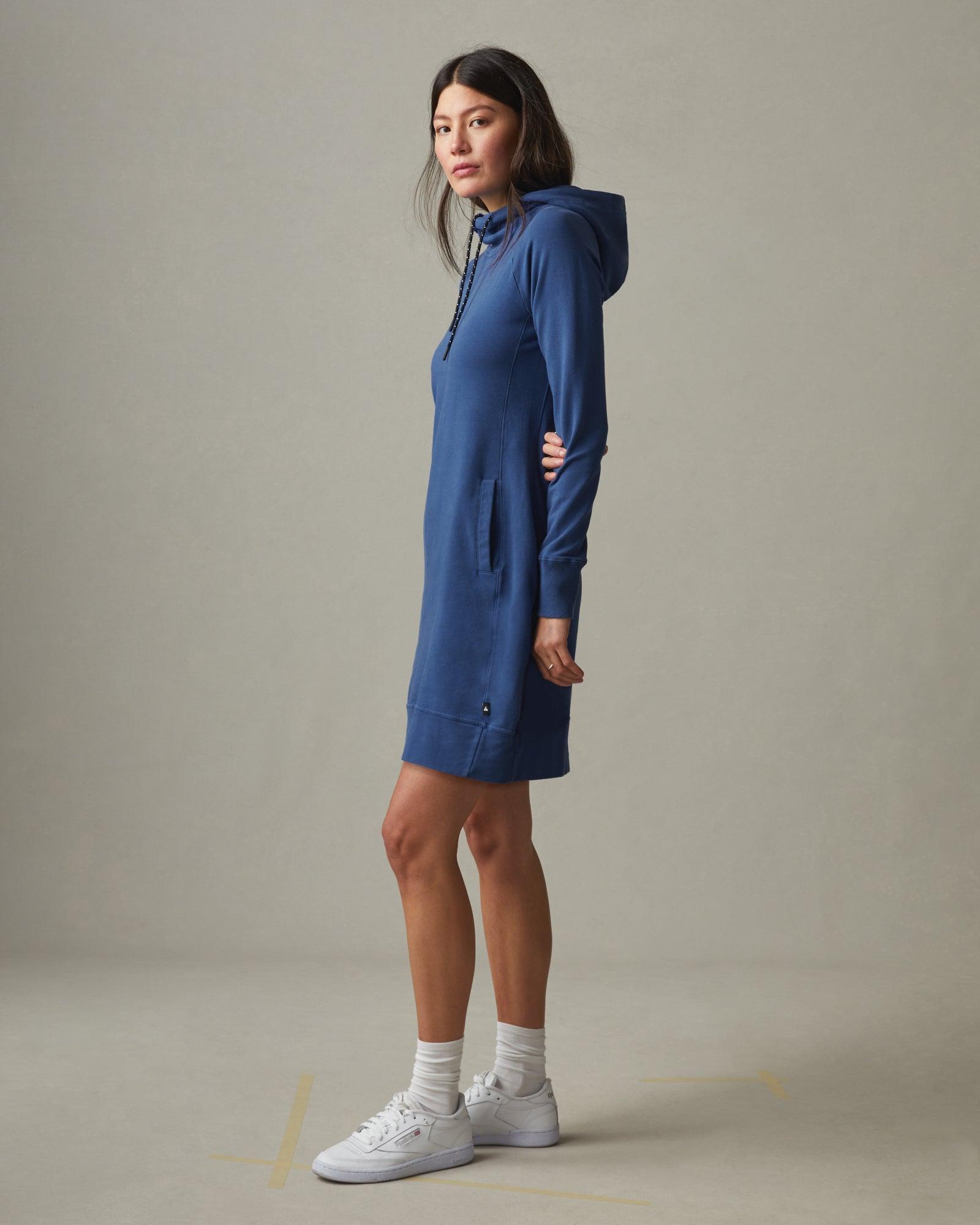 Women's Hoodie Dress - Mediterranean Blue Female Product Image