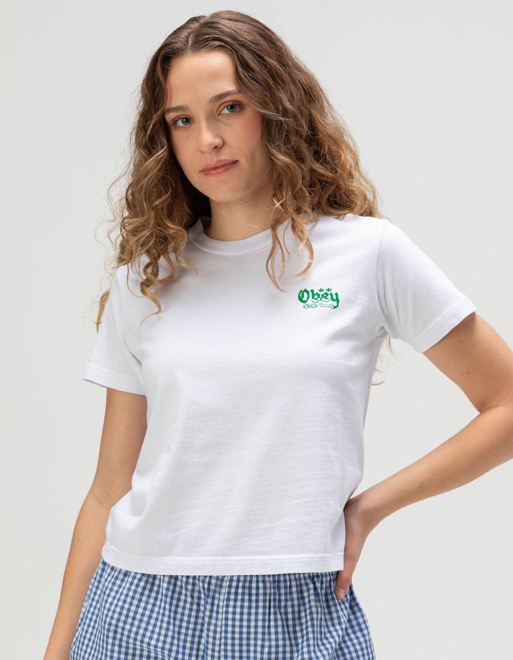 OBEY Submit To The Rhythm Womens Relaxed Tee - WHITE Product Image