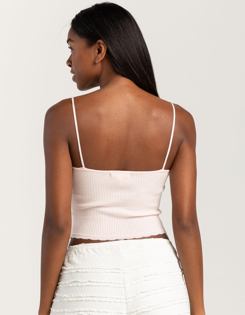 FULL TILT Ribbon Womens Rib Cami - PINK Product Image