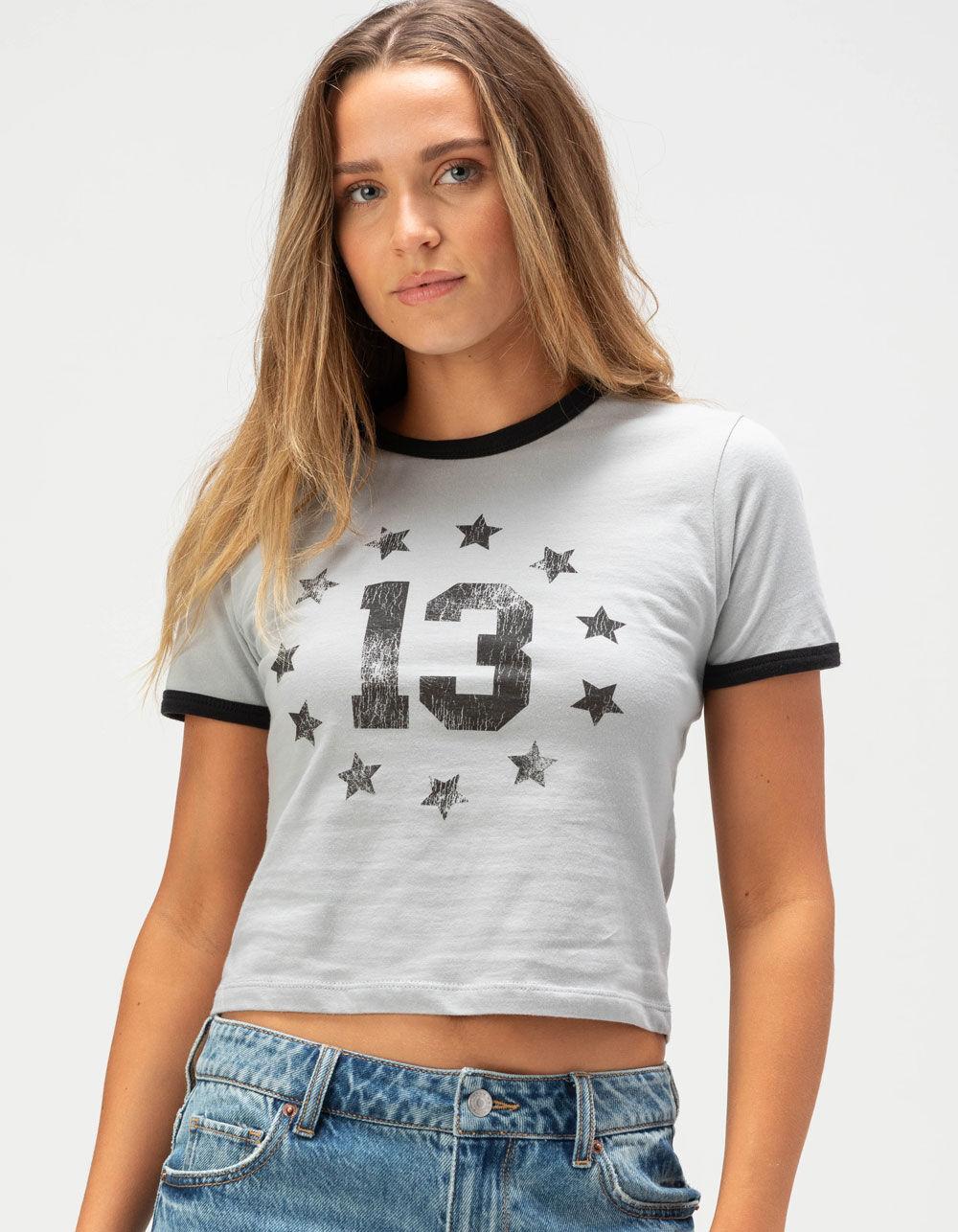 RSQ Womens 13 Star Ringer Tee - GRAY Product Image