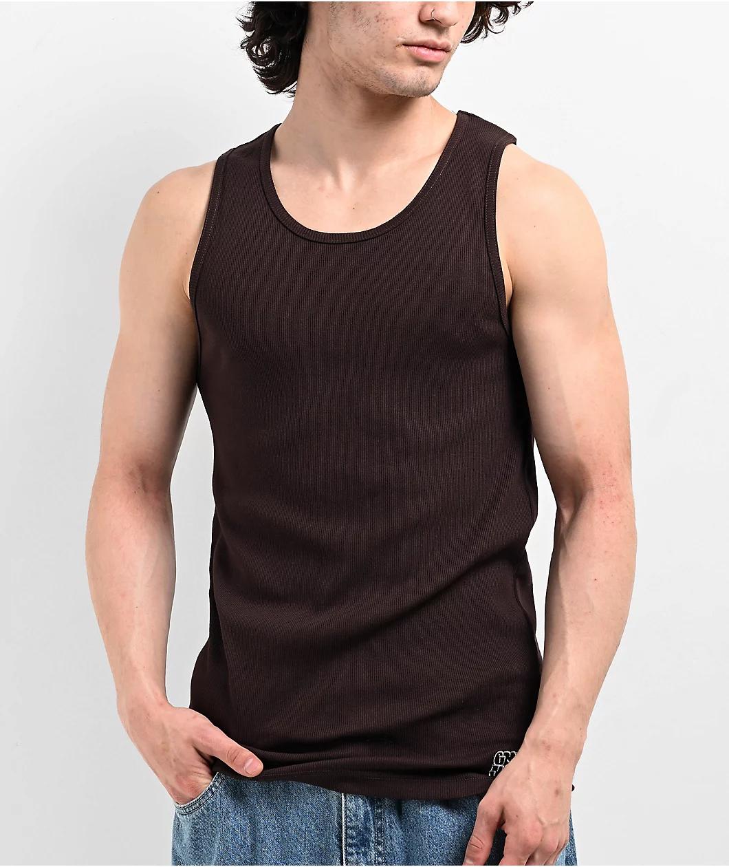 Empyre Ribbed Brown Tank Top Product Image