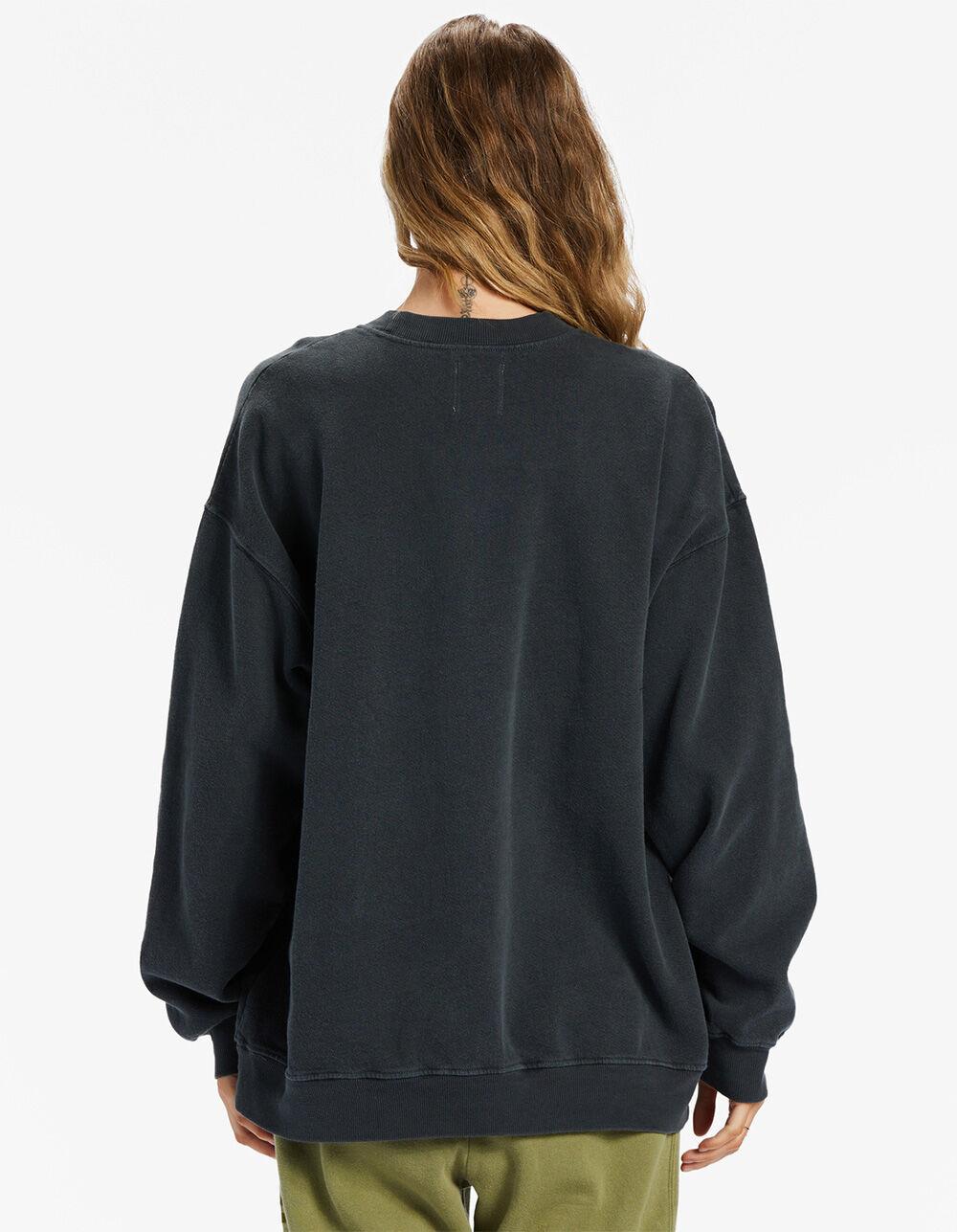 BILLABONG Ride In Womens Oversized Crewneck Sweatshirt - WASHED BLACK Product Image