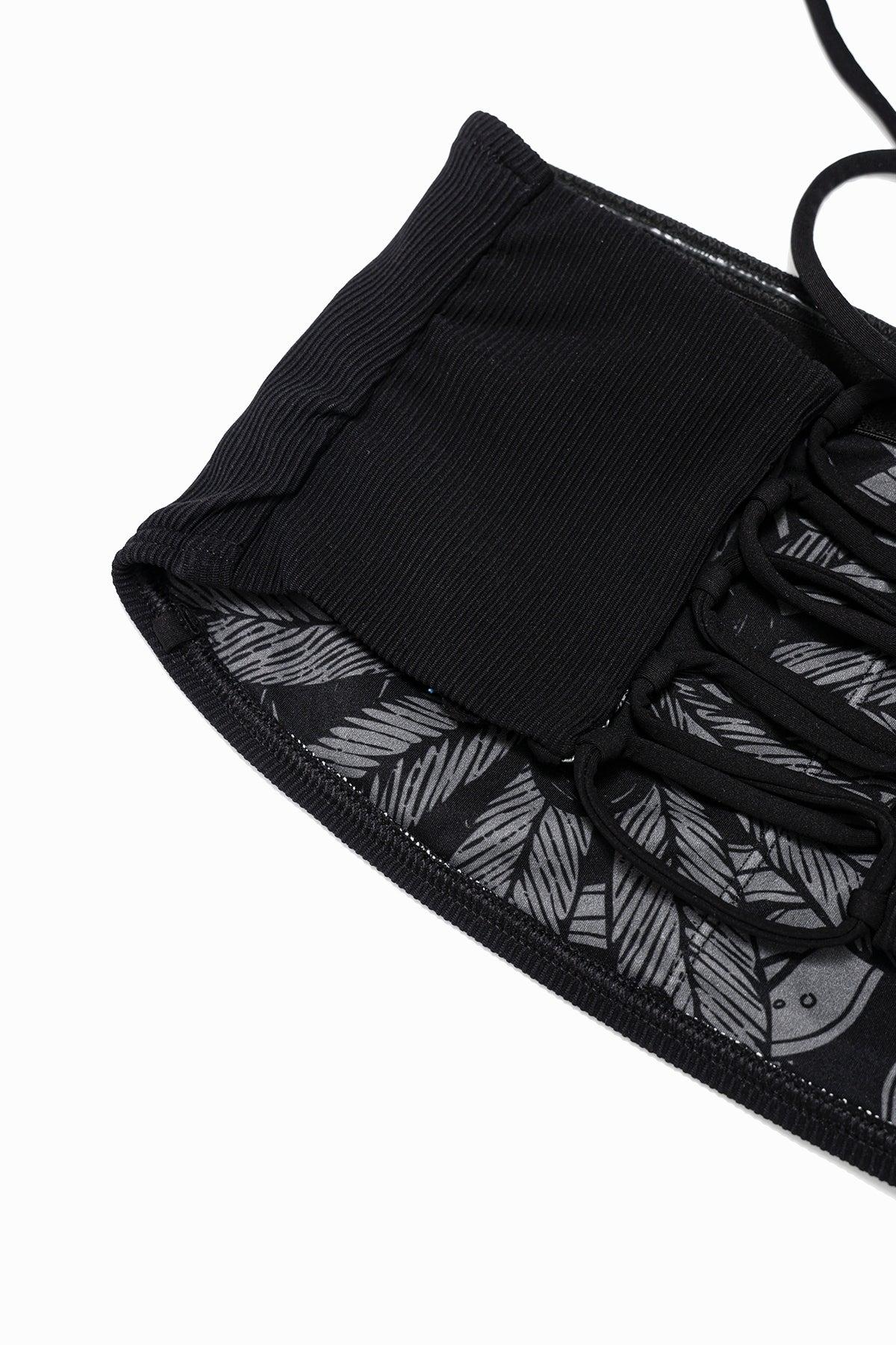 Sandbar Strapless Bikini Top - Black Rib Product Image