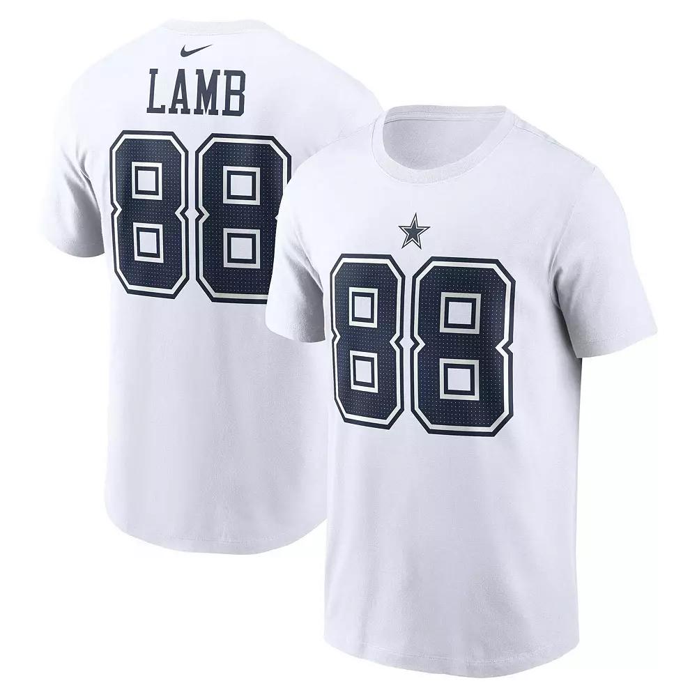 Men's Nike CeeDee Lamb White Dallas Cowboys Player Name & Number T-Shirt,  Product Image