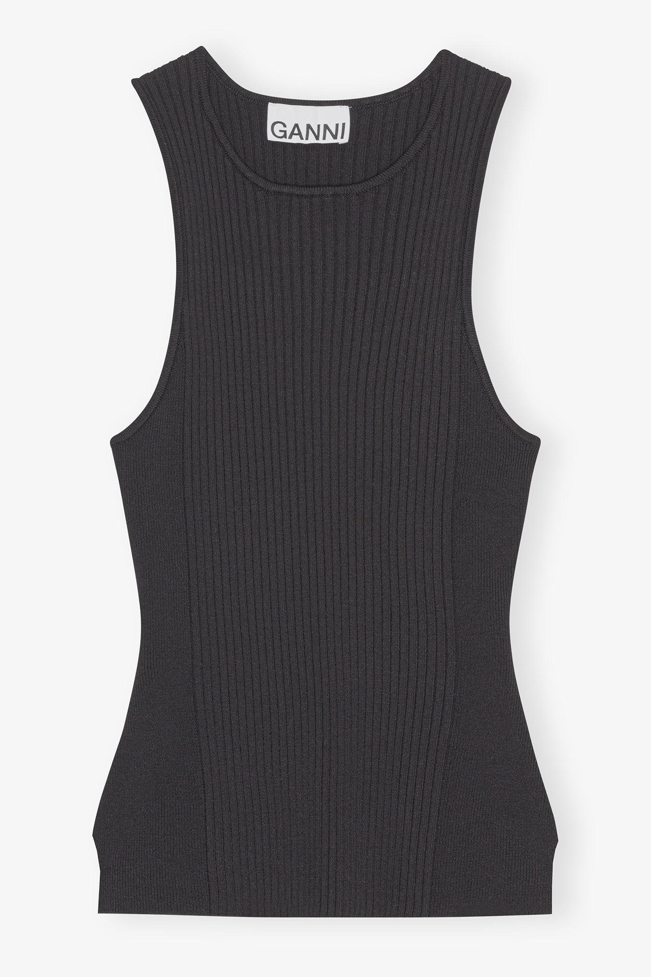 Black Sleeveless Melange Top Product Image