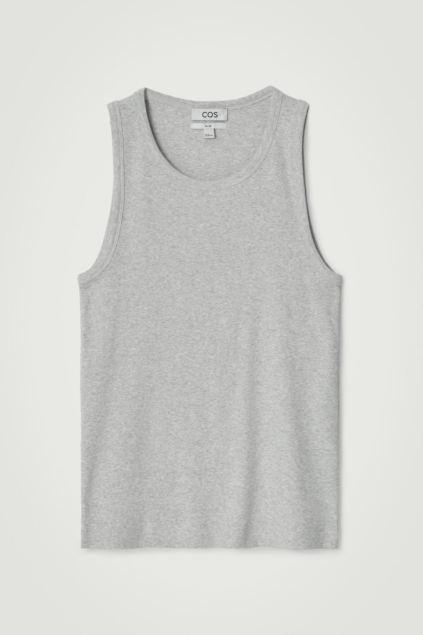 SLIM RIBBED COTTON TANK TOP Product Image