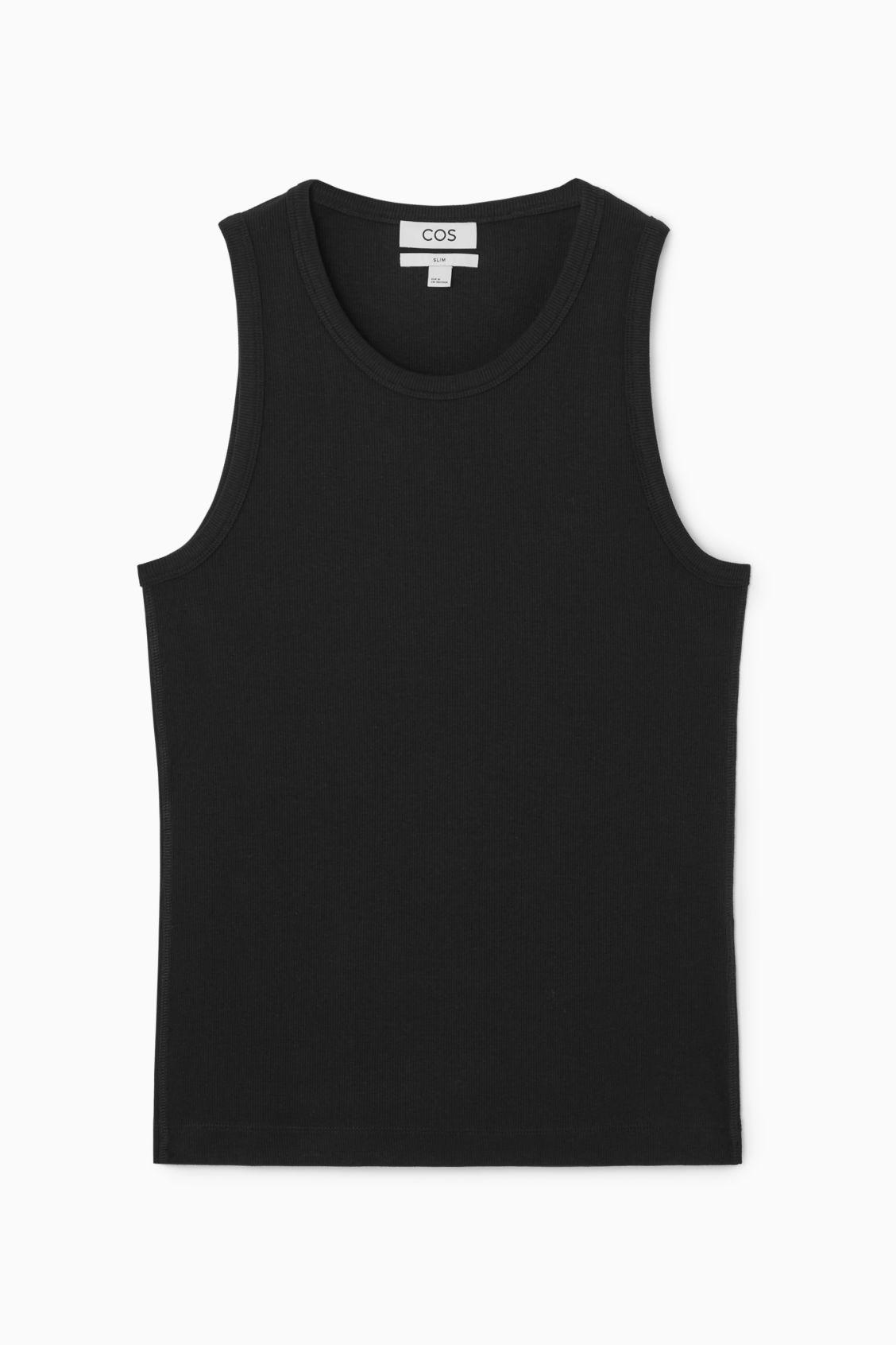 SLIM RIBBED COTTON TANK TOP Product Image