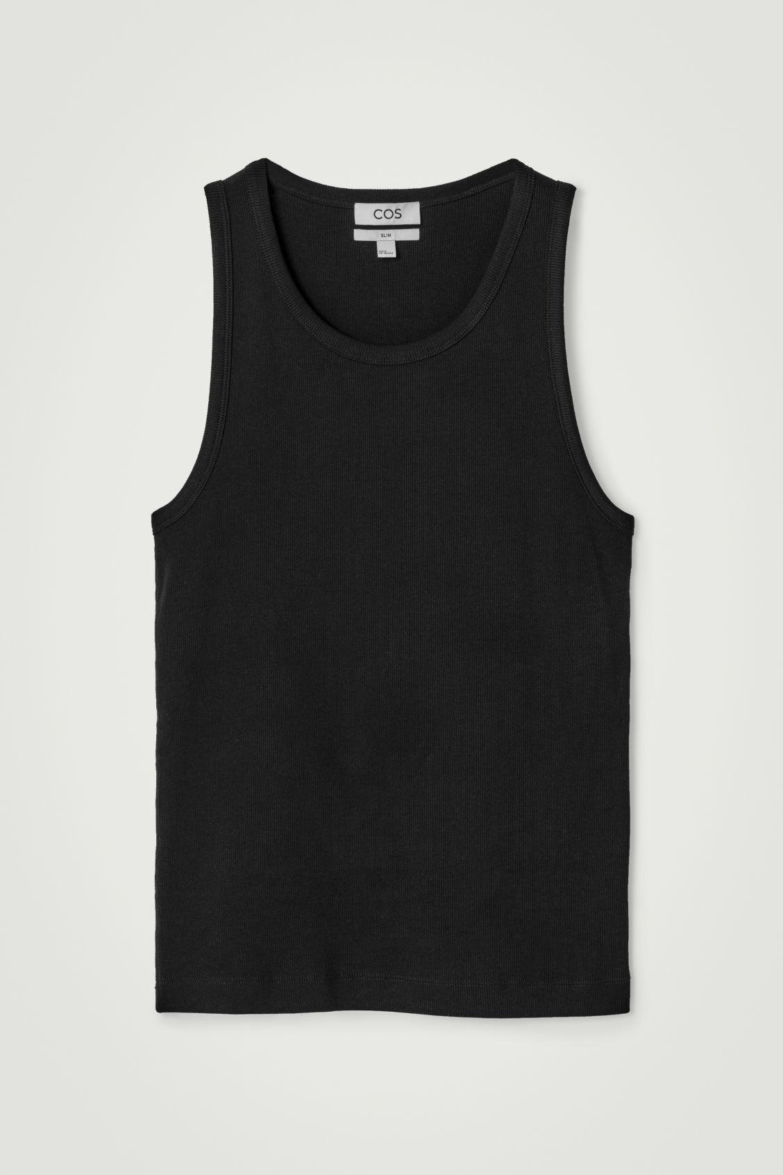 SLIM RIBBED COTTON TANK TOP Product Image