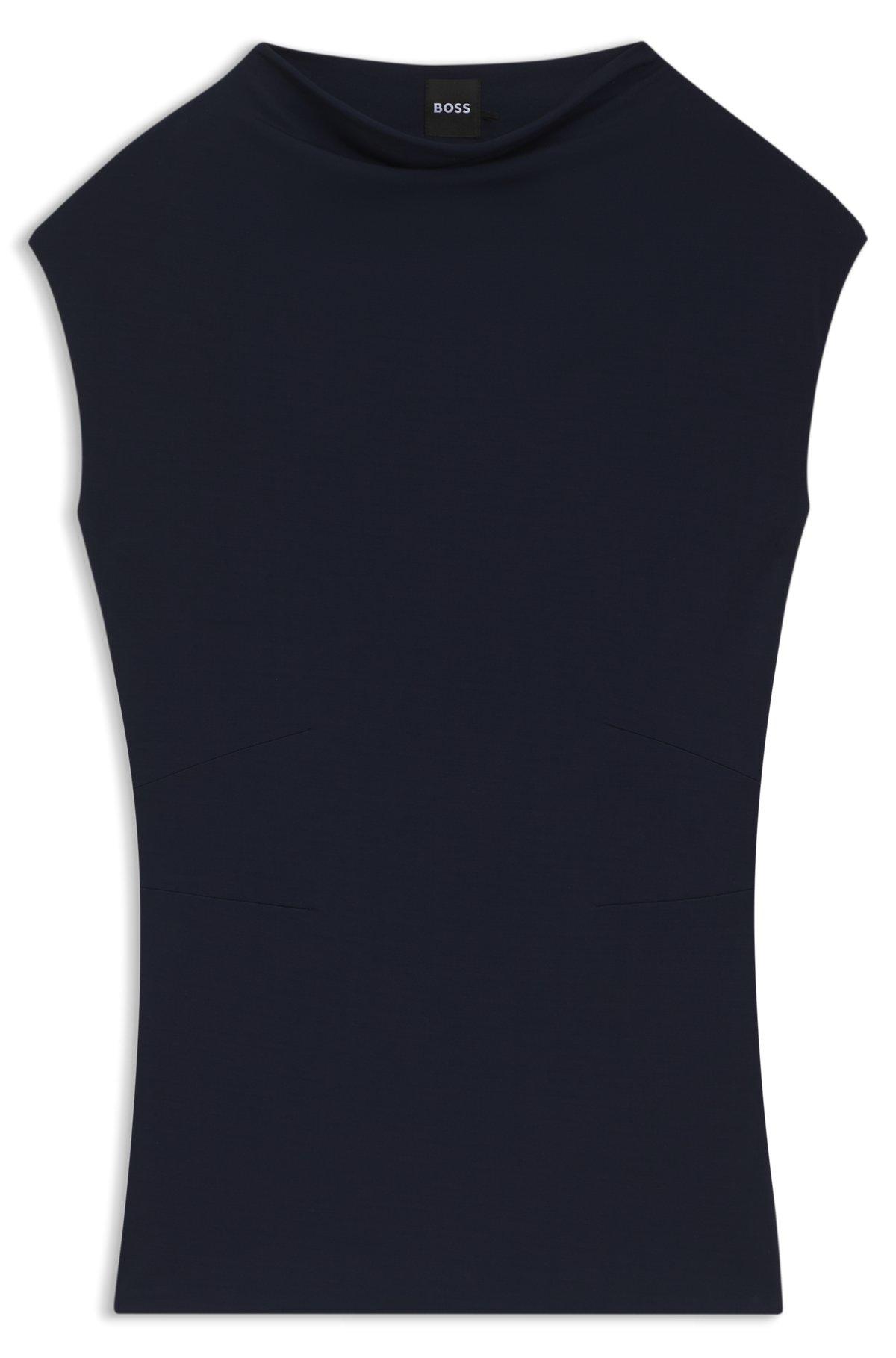 High-neck top in matte fabric Product Image