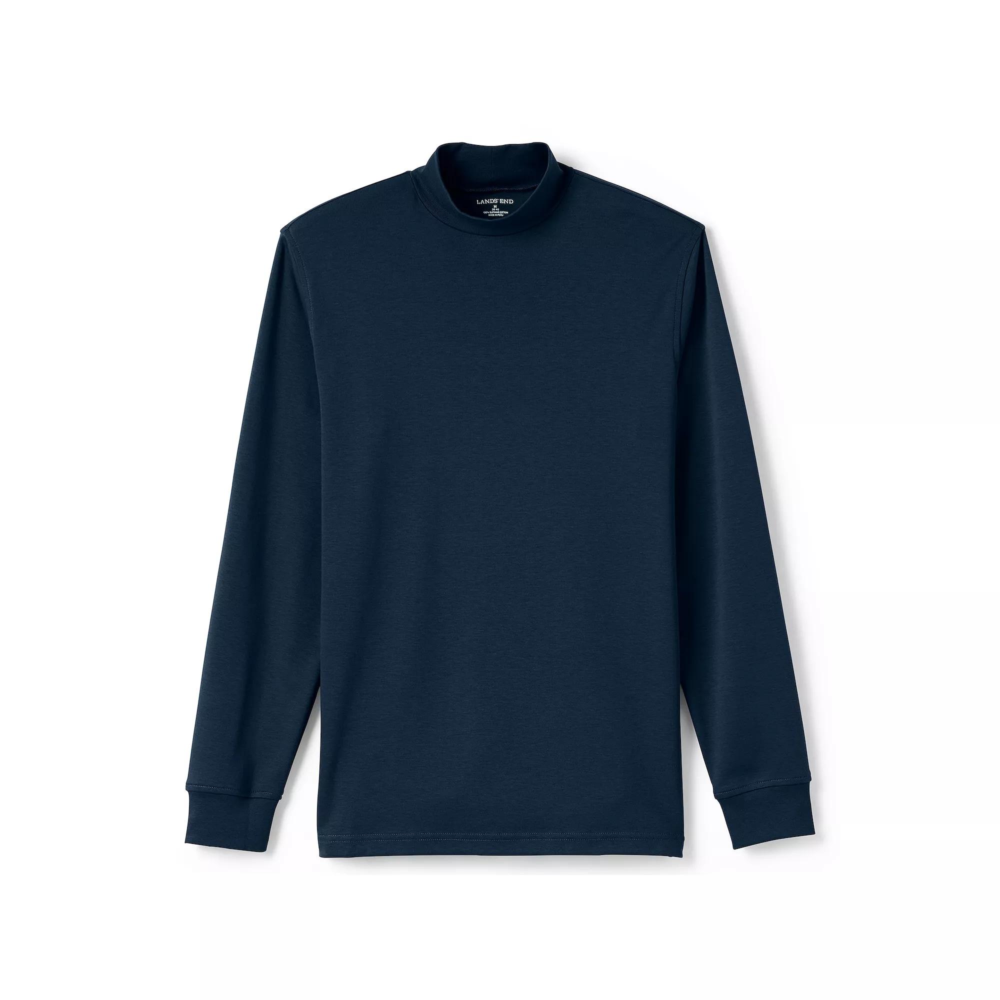 Lands' End Men's Super Soft Supima Mock Turtleneck,  Product Image