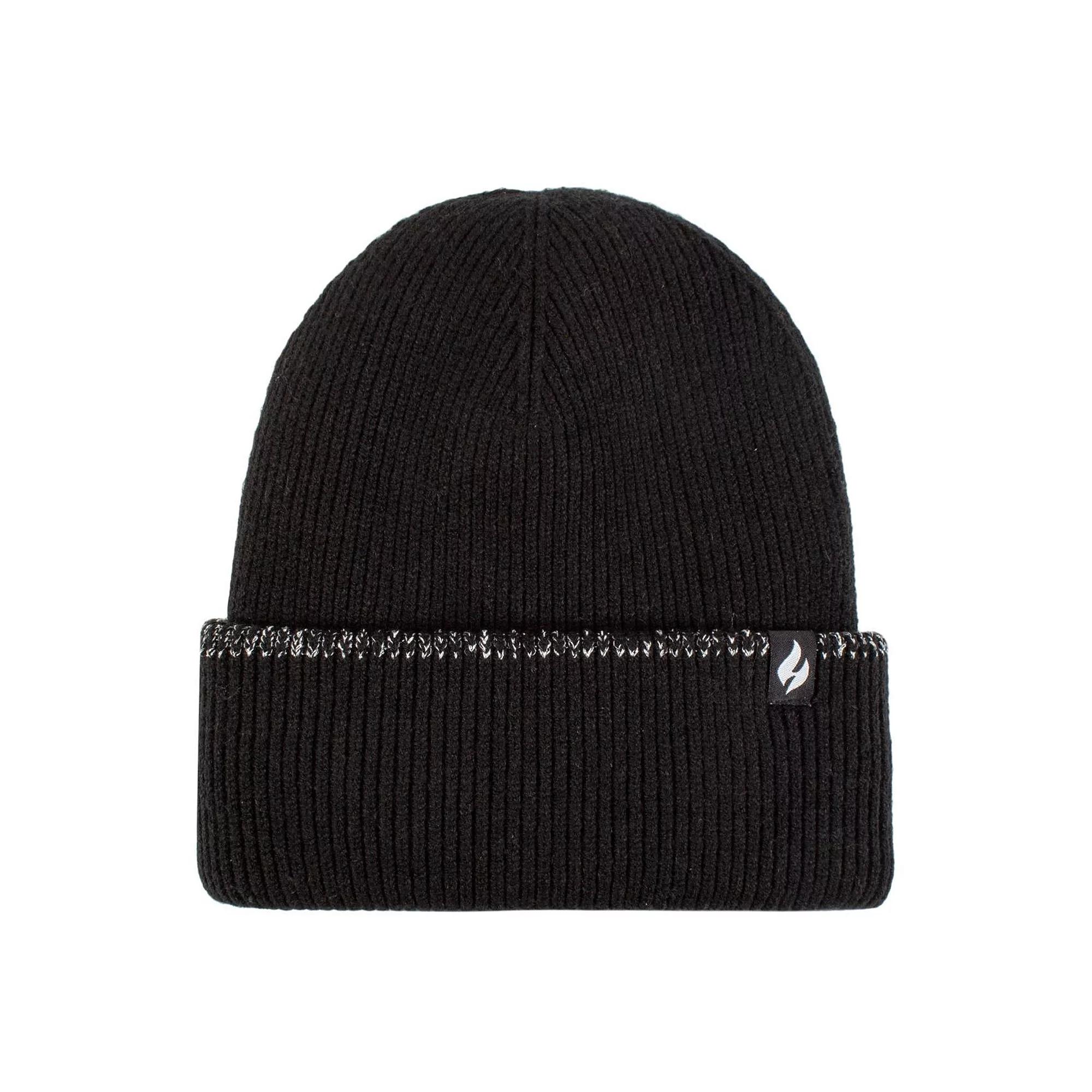 Women's Heat Holders Heatweaver Sparkle Striped Roll Up Hat, Black Product Image