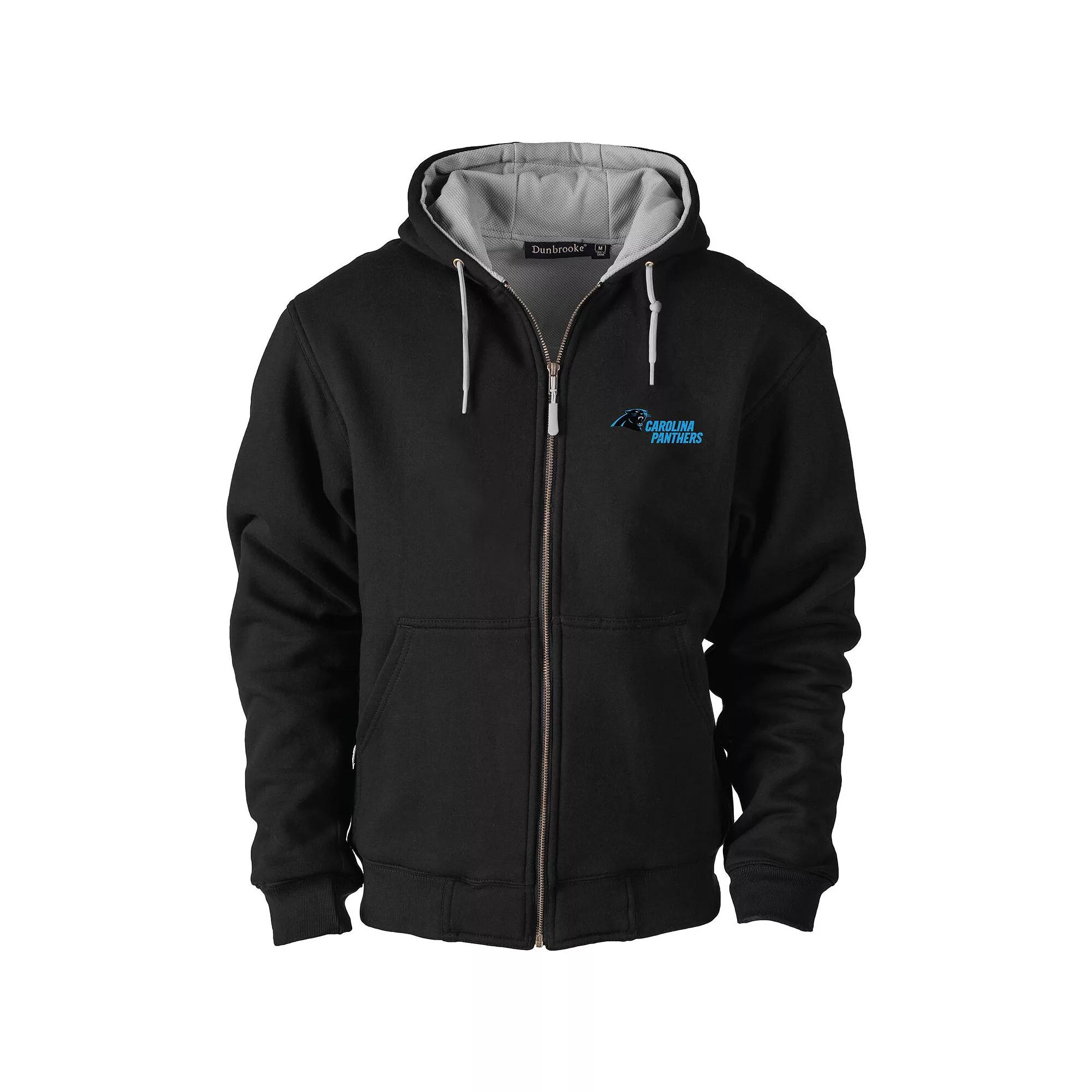 Men's Dunbrooke Black Carolina Panthers Craftsman Thermal-Lined Full-Zip Hoodie,  Product Image