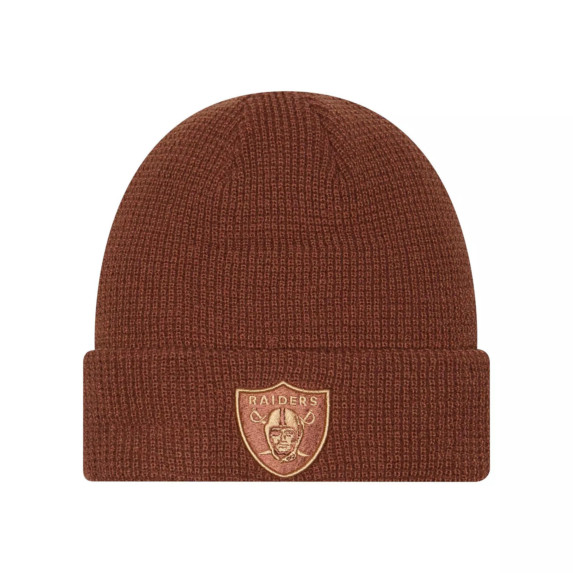 Men's New Era Brown Las Vegas Raiders Tiramasu Waffle Cuffed Knit Hat, Lvr Brown Product Image