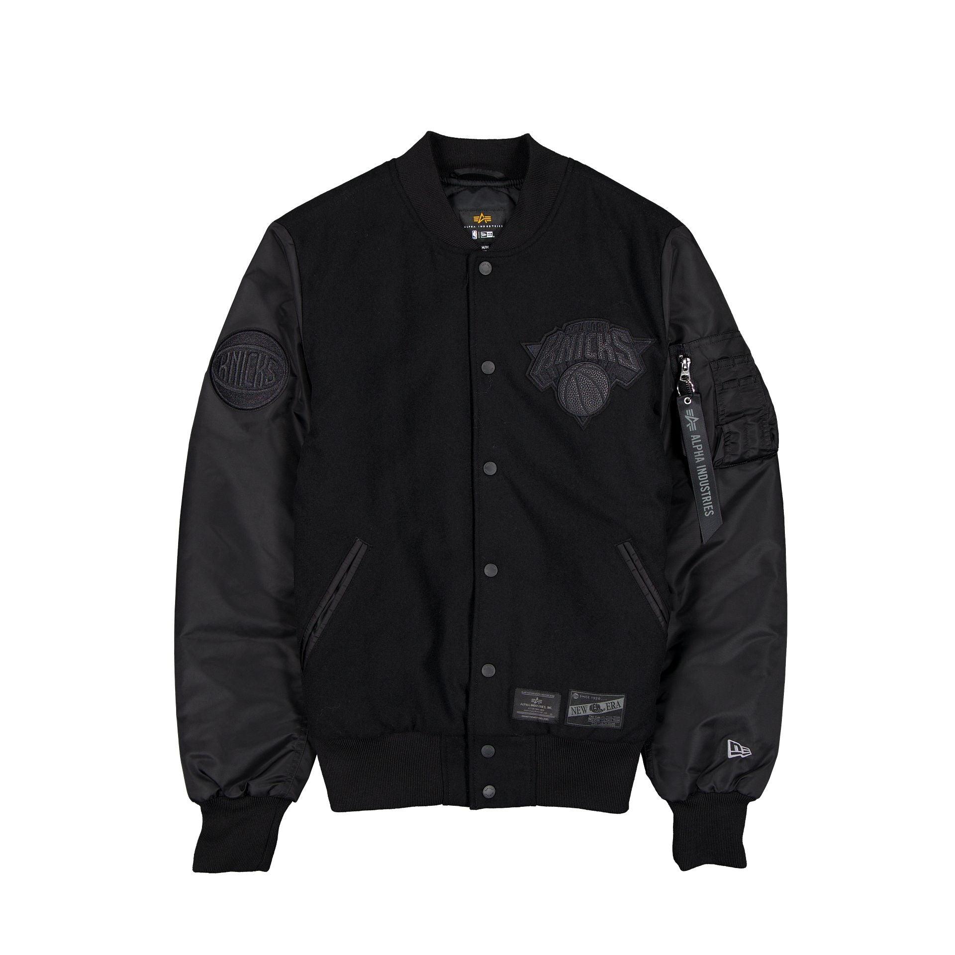 Alpha Industries x Golden State Warriors MA-1 Wool Varsity Jacket Black Male Product Image