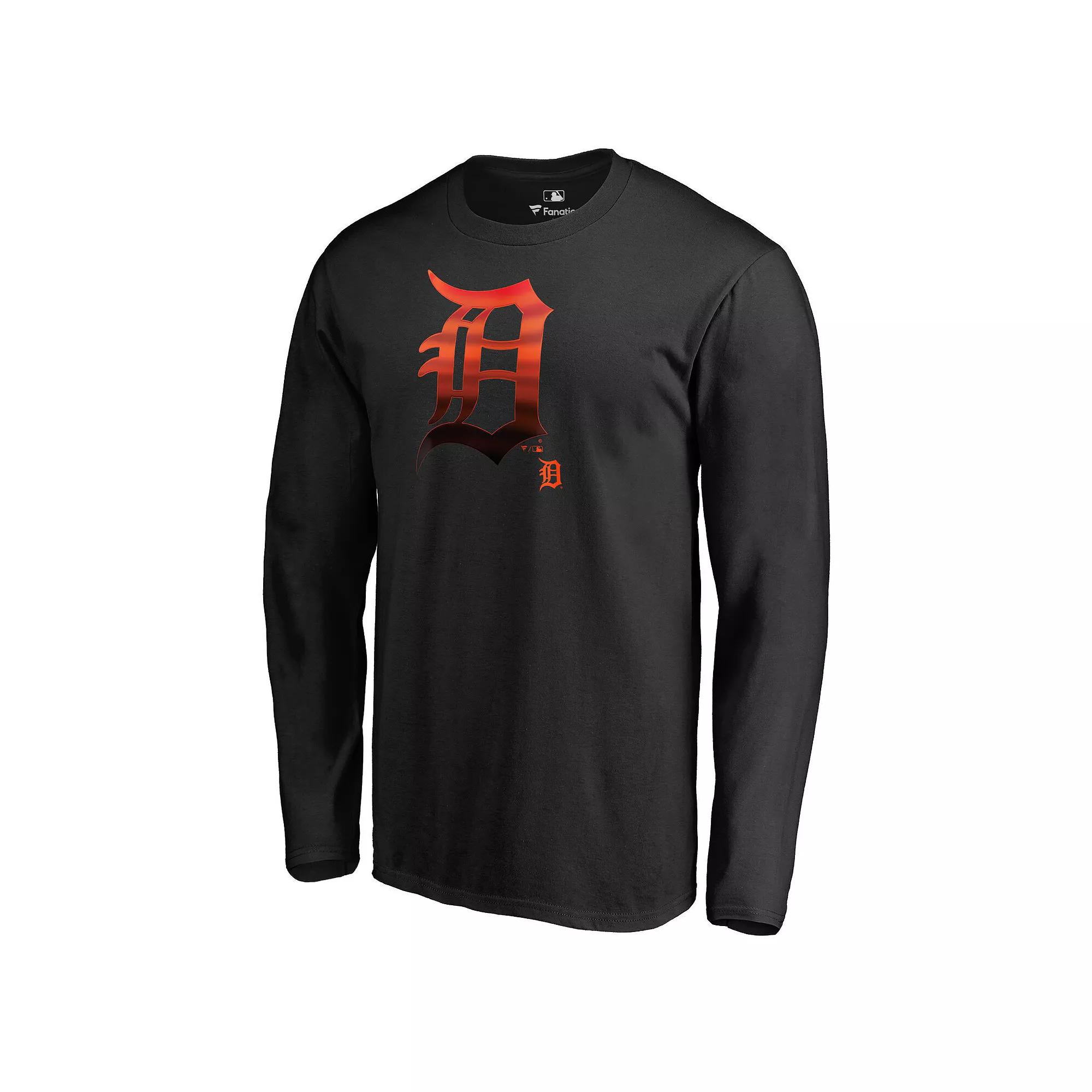 Men's Black Detroit Tigers Midnight Mascot Long Sleeve T-Shirt,  Product Image