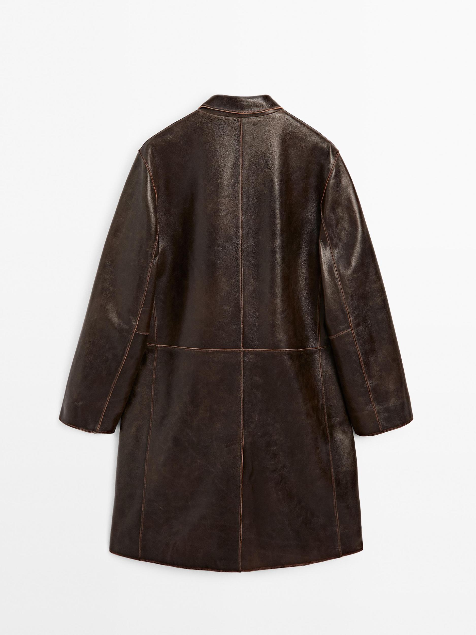 Distressed nappa leather coat Product Image