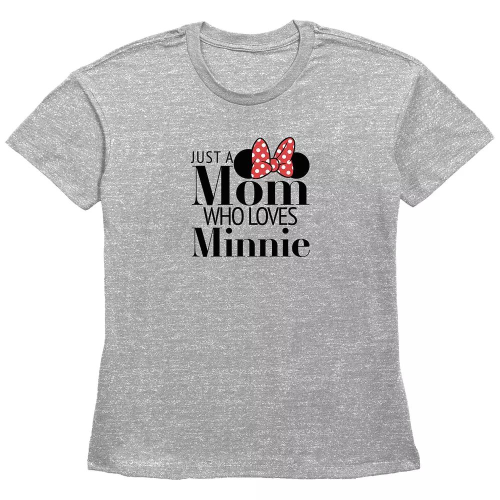 Disney Minnie Mouse Women's Just A Mom Who Loves Minnie Basic Fit Graphic Tee,  Product Image