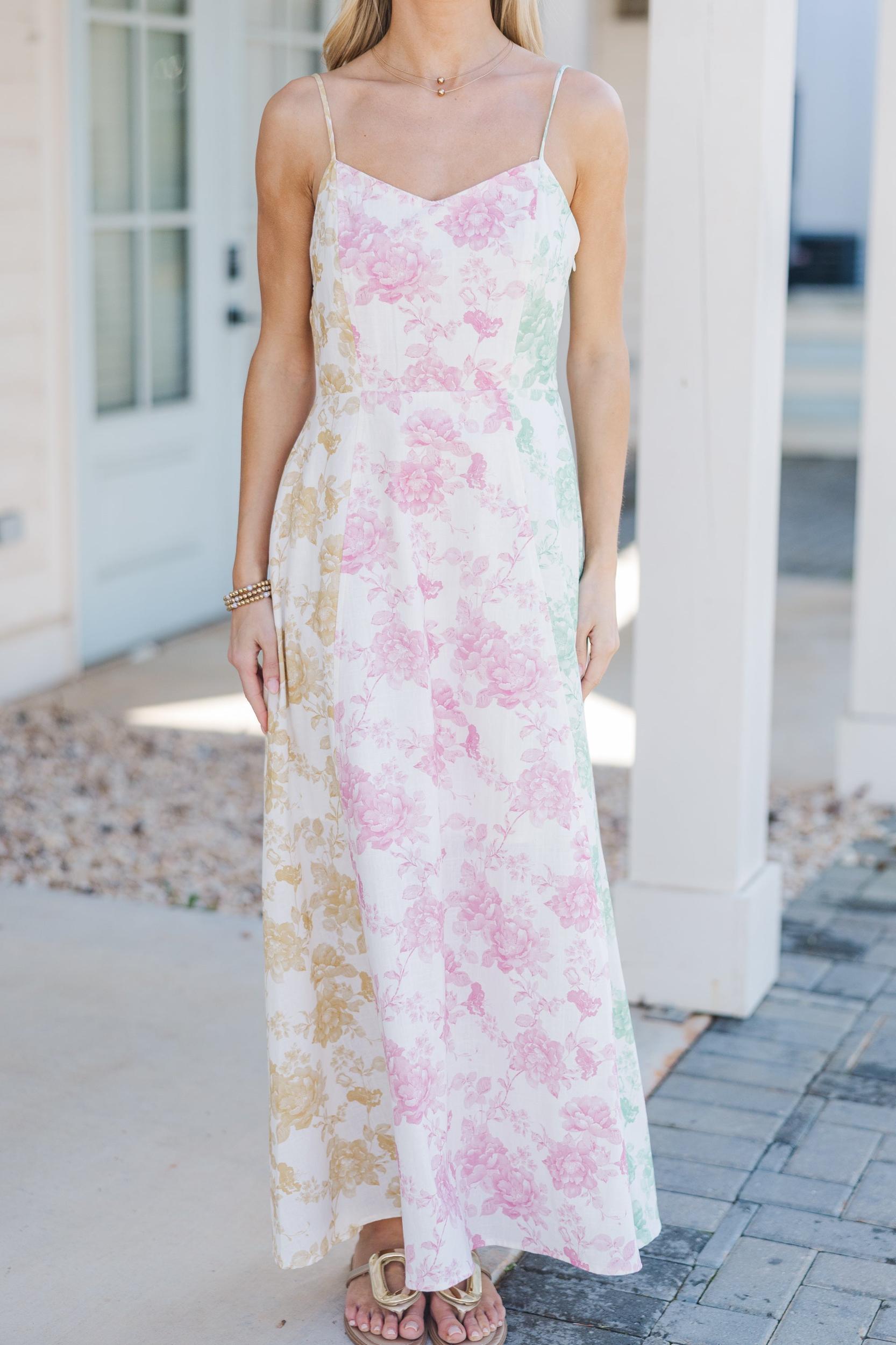 For The Joy Pink Floral Midi Dress Female Product Image