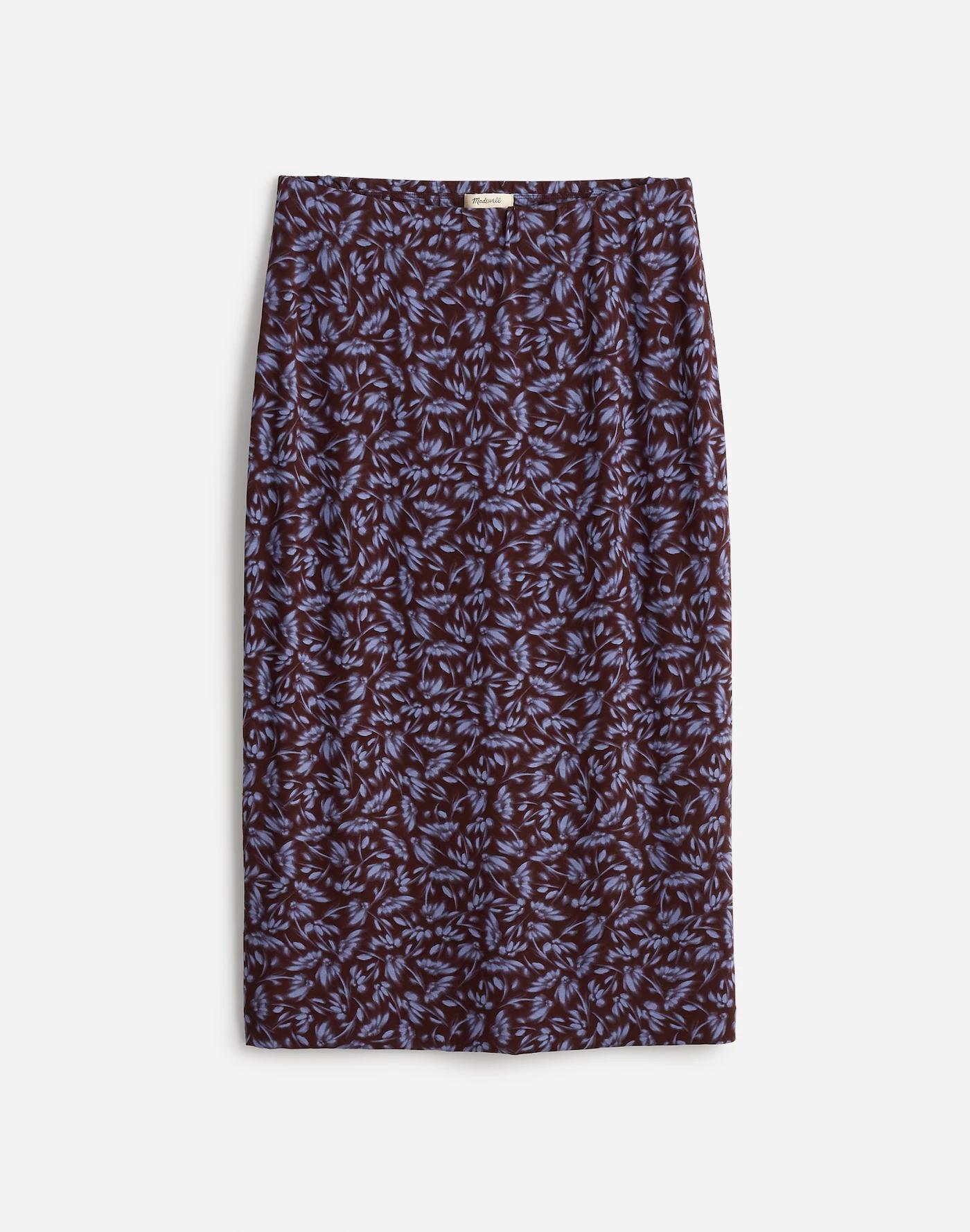 Drapey Pull-on Midi Skirt in Floral Product Image